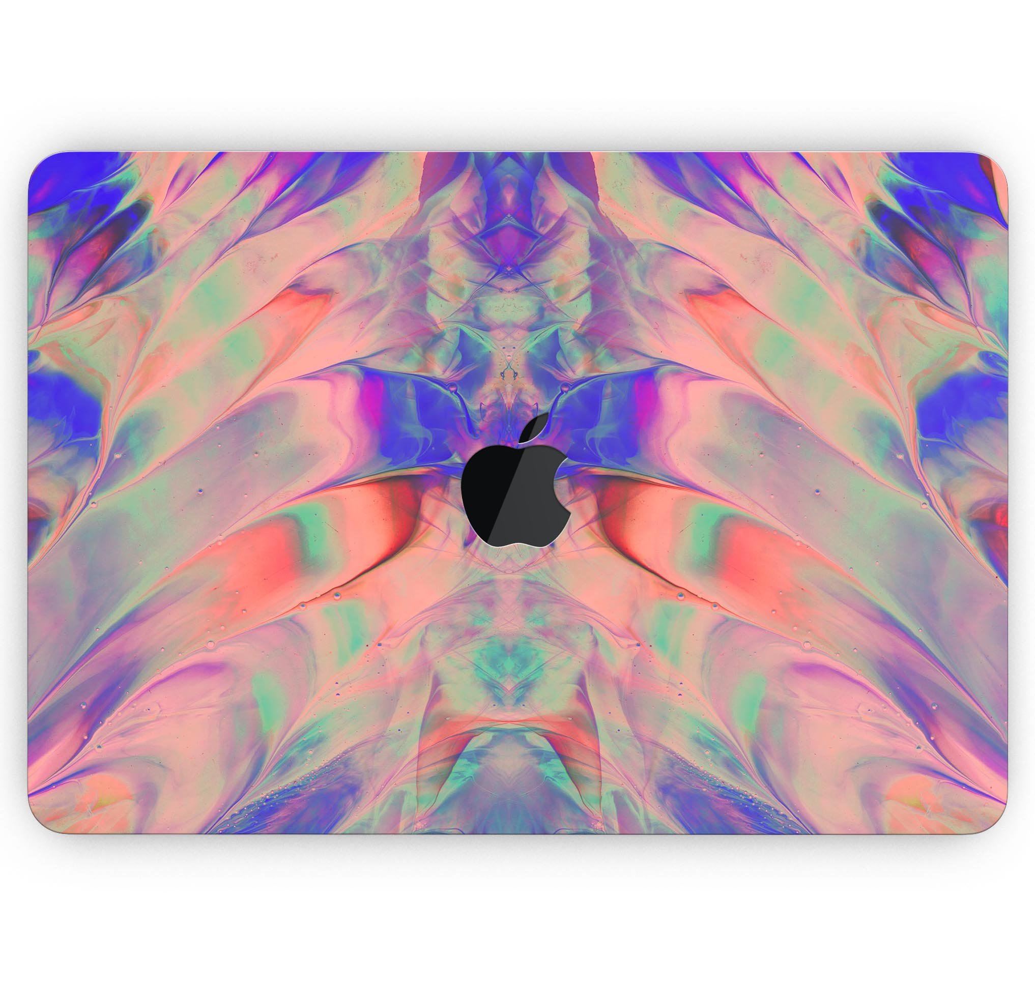 Liquid Abstract Paint Remix V64 skin decal wrap kit for MacBook, showcasing vibrant colors and a sleek design.