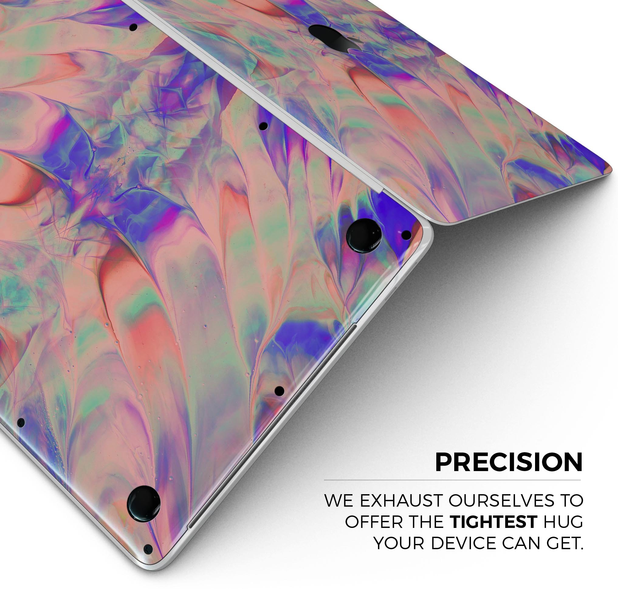 Liquid Abstract Paint Remix V64 skin decal wrap kit for MacBook, showcasing vibrant colors and a sleek design.