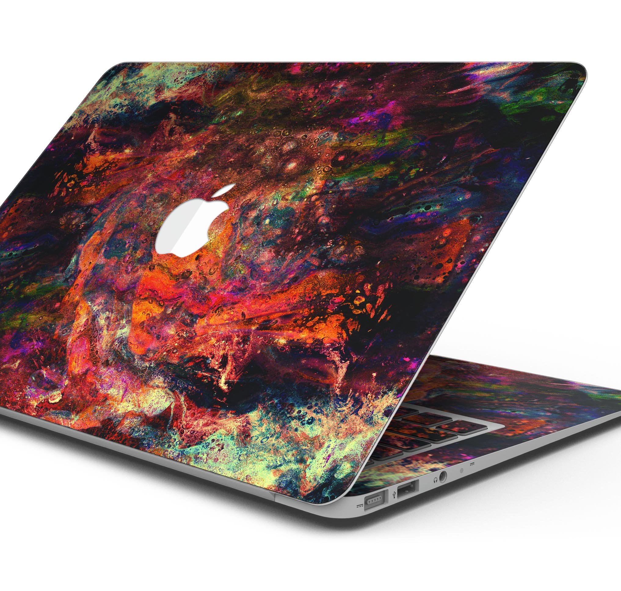 Liquid Abstract Paint Remix V65 skin decal wrap kit for MacBook, showcasing vibrant abstract design and premium vinyl material.