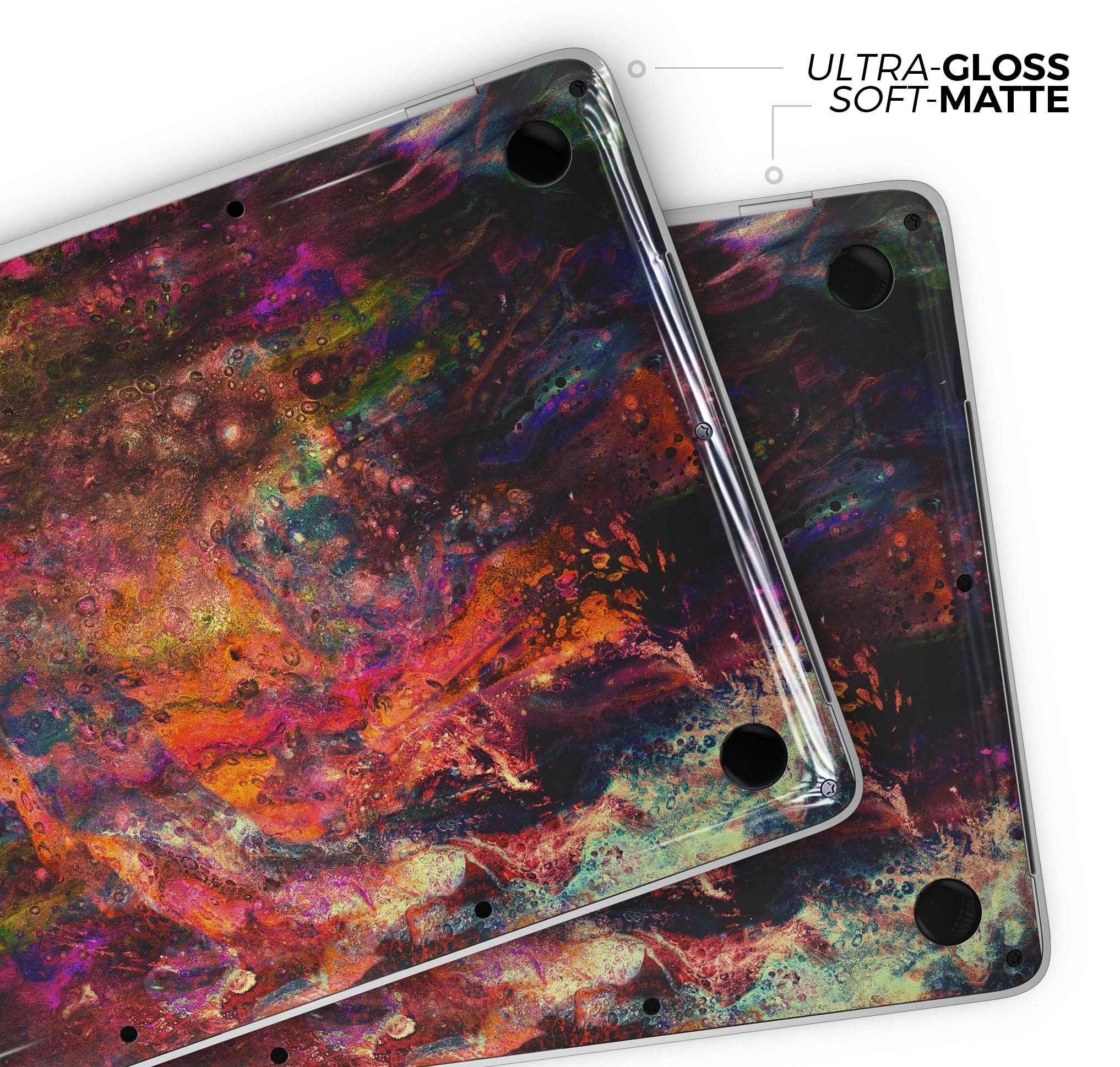 Liquid Abstract Paint Remix V65 skin decal wrap kit for MacBook, showcasing vibrant abstract design and premium vinyl material.