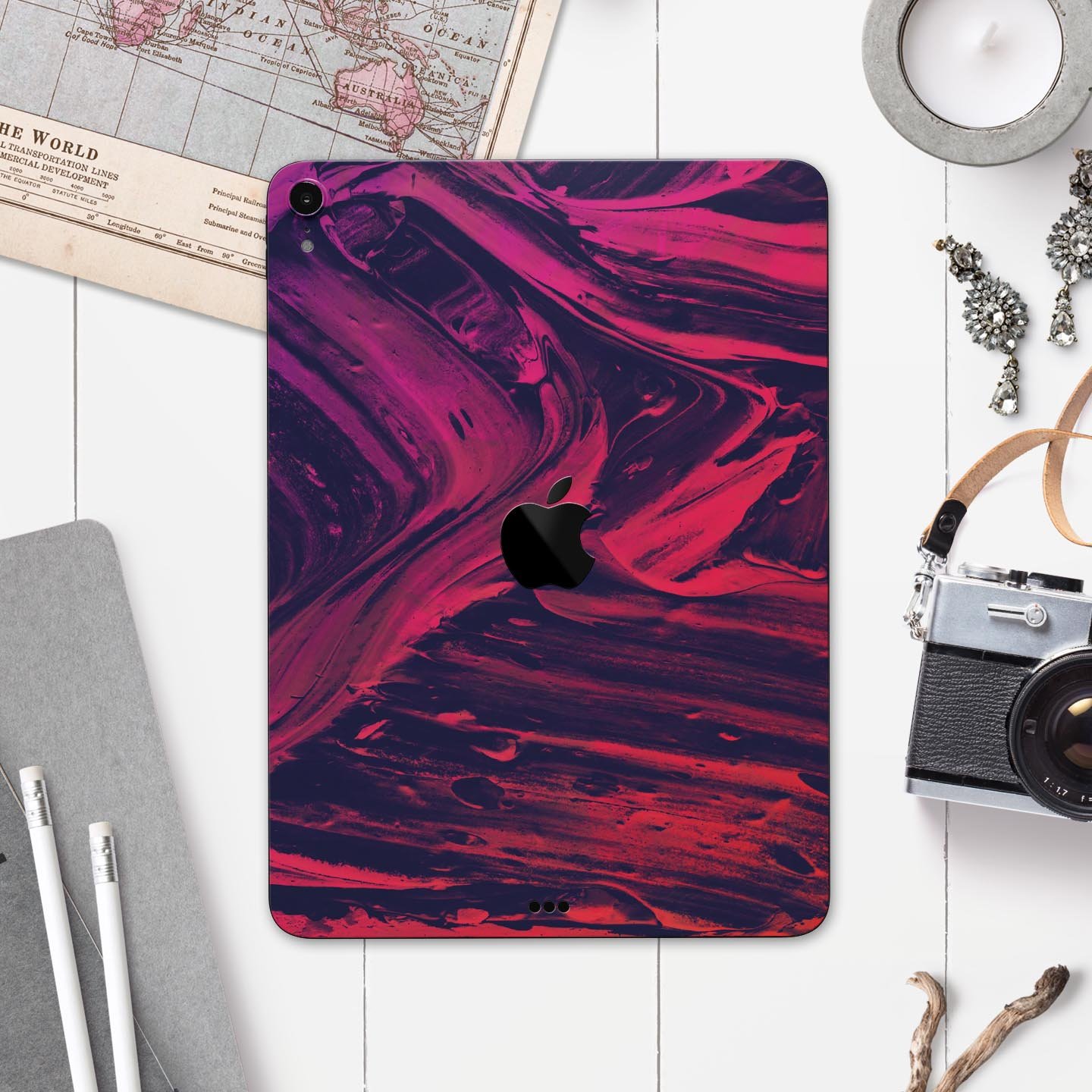 Liquid Abstract Paint Remix V67 full body skin decal for Apple devices, showcasing vibrant colors and a sleek design.