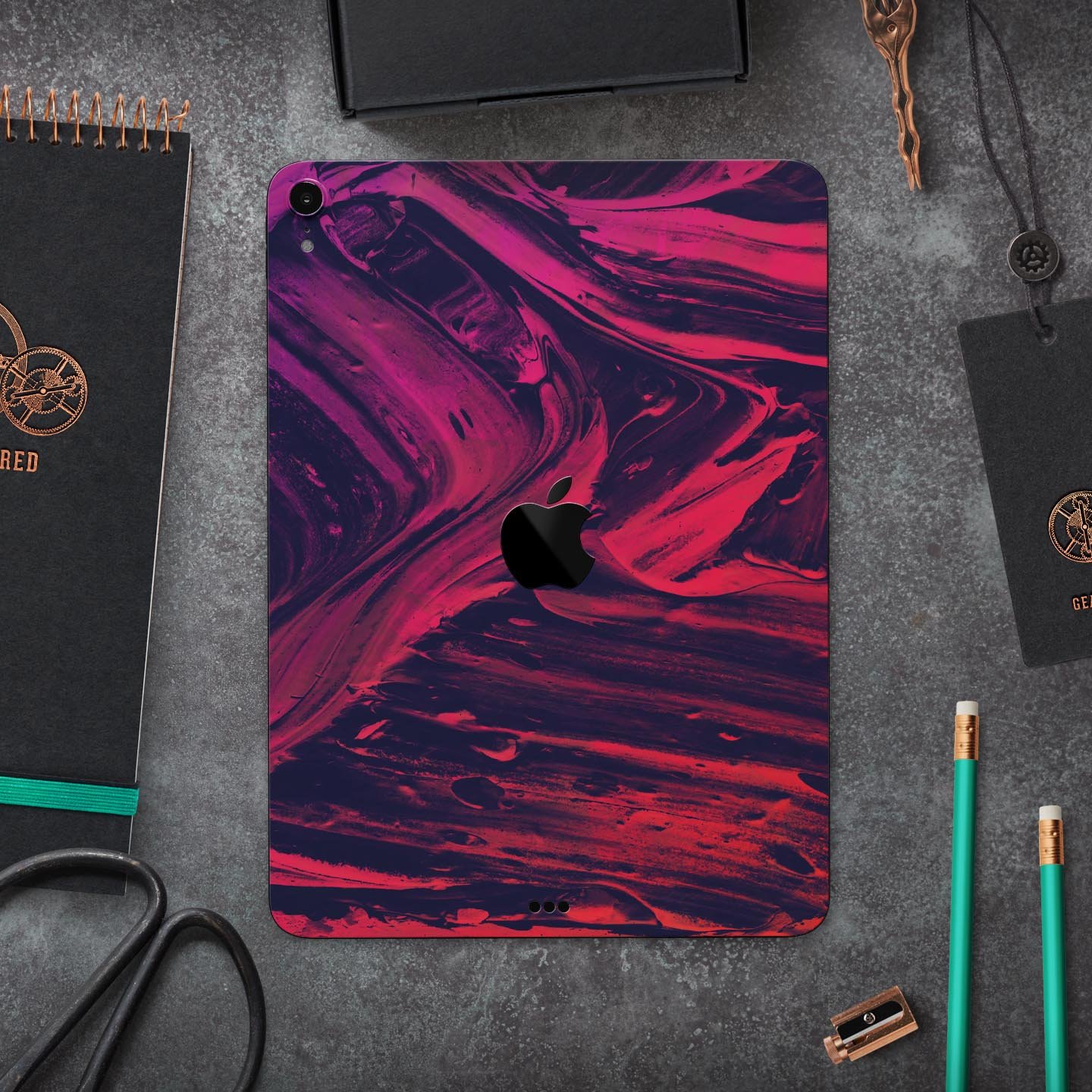 Liquid Abstract Paint Remix V67 full body skin decal for Apple devices, showcasing vibrant colors and a sleek design.