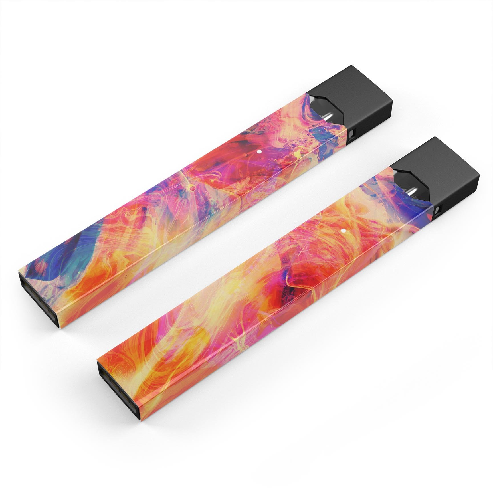 Liquid Abstract Paint Remix V69 skin-wrap for JUUL device, featuring vibrant abstract design and protective dual-layer construction.