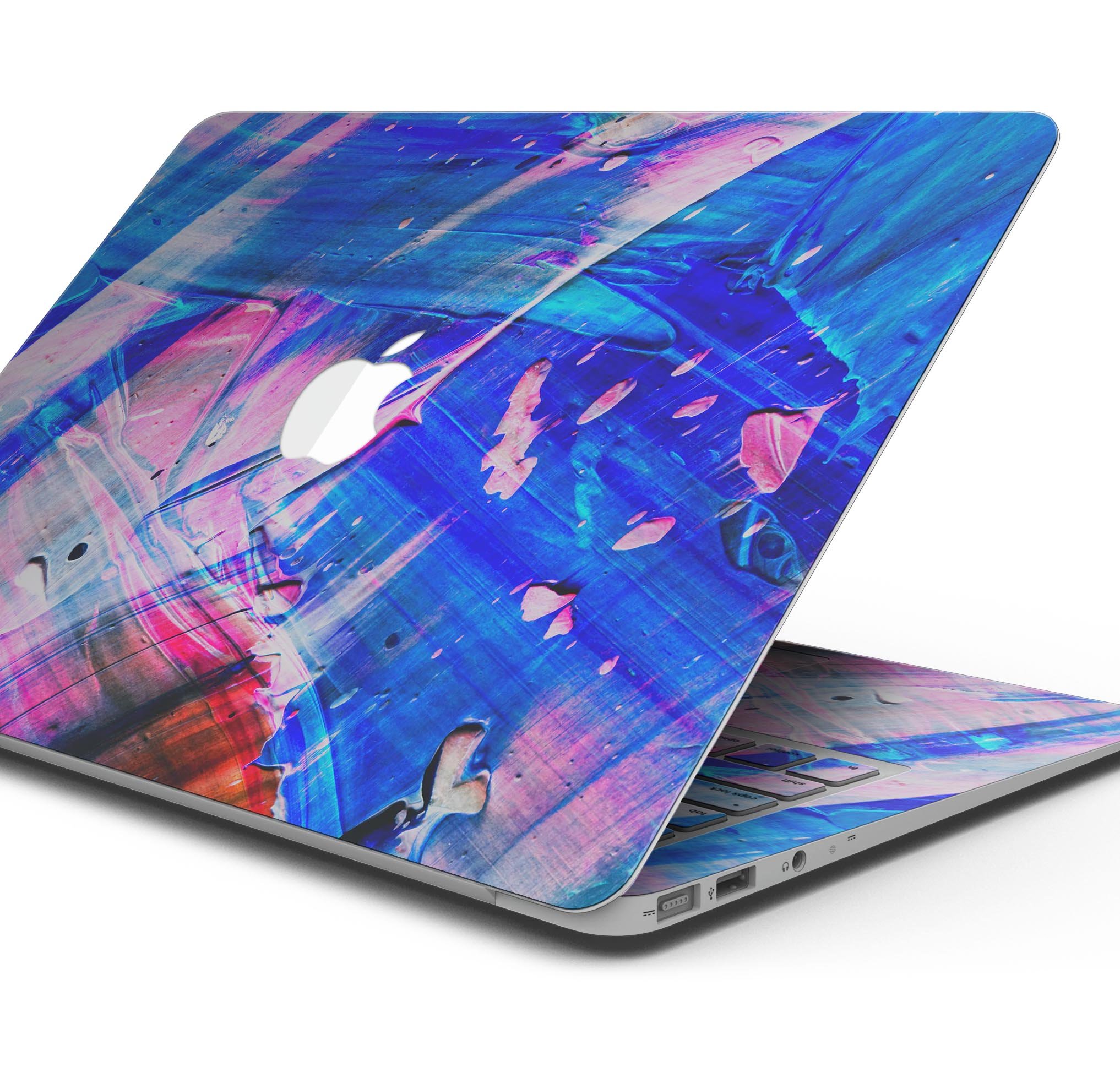 Liquid Abstract Paint Remix V77 skin decal wrap kit for MacBook, showcasing vibrant abstract design and premium vinyl material.