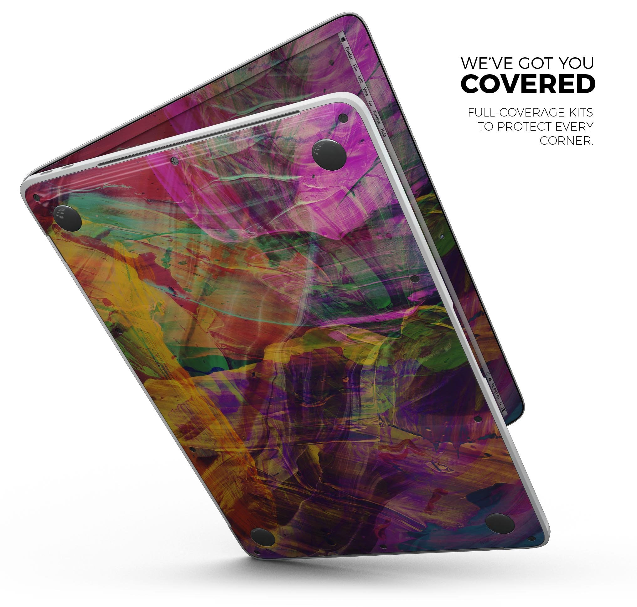 Liquid Abstract Paint Remix V71 skin decal wrap kit for MacBook, showcasing vibrant abstract design and premium vinyl material.