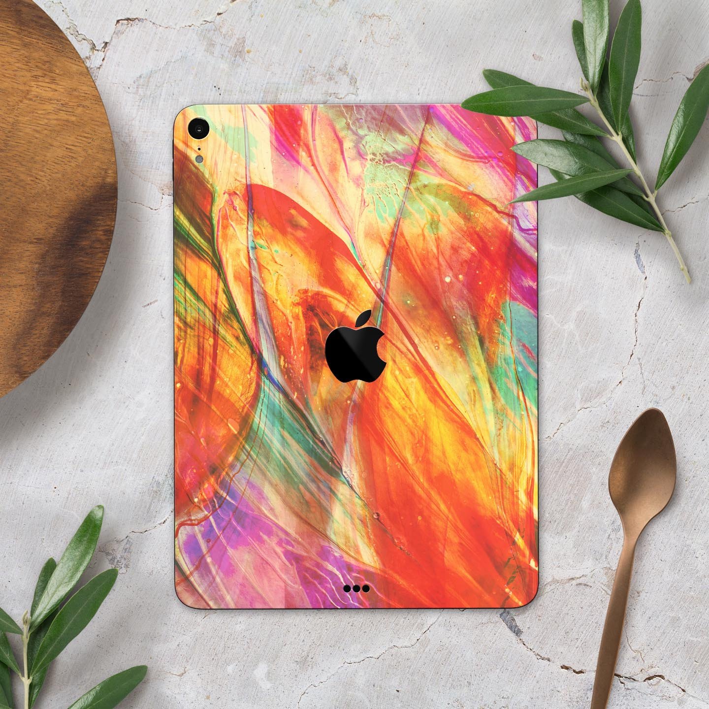 Liquid Abstract Paint Remix V72 skin decal for Apple devices, showcasing vibrant abstract design and premium 3M material.
