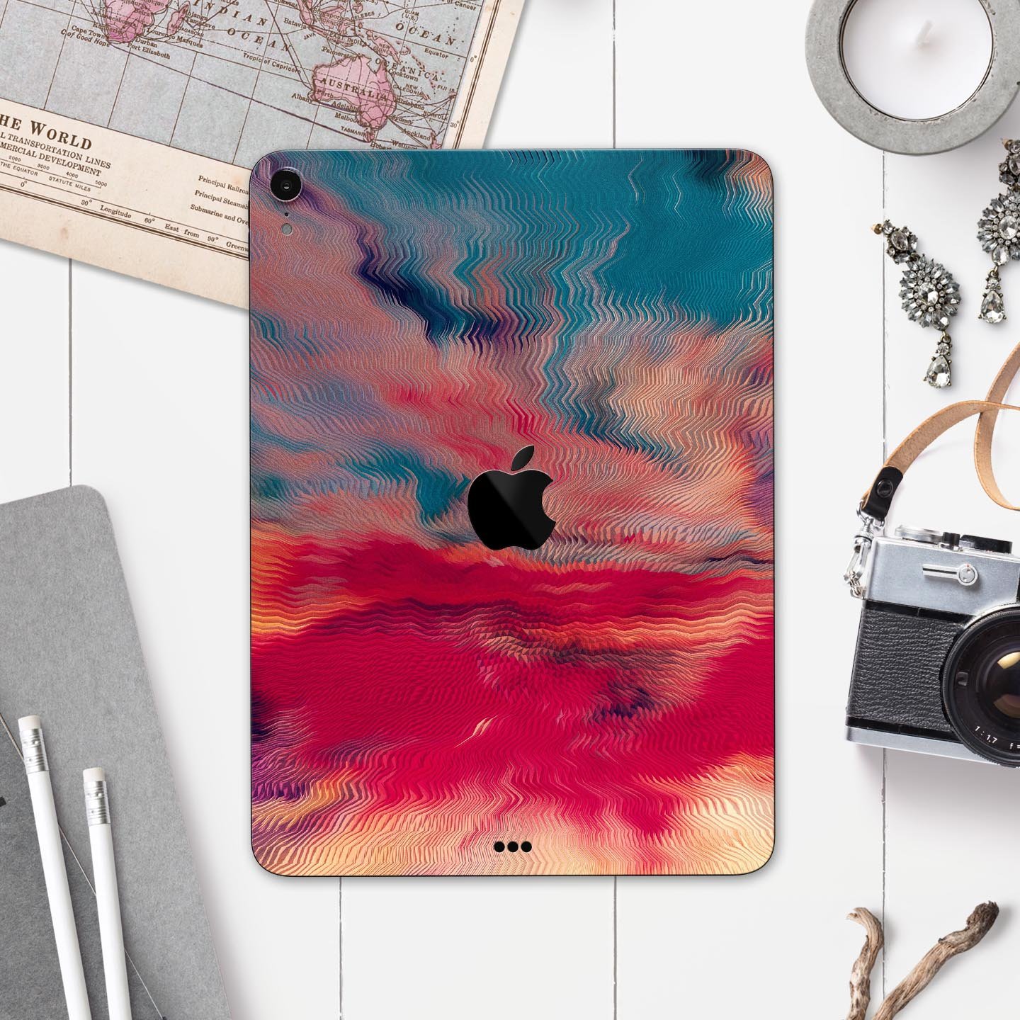 Liquid Abstract Paint Remix V78 skin decal for Apple devices, showcasing vibrant abstract design and premium 3M material.