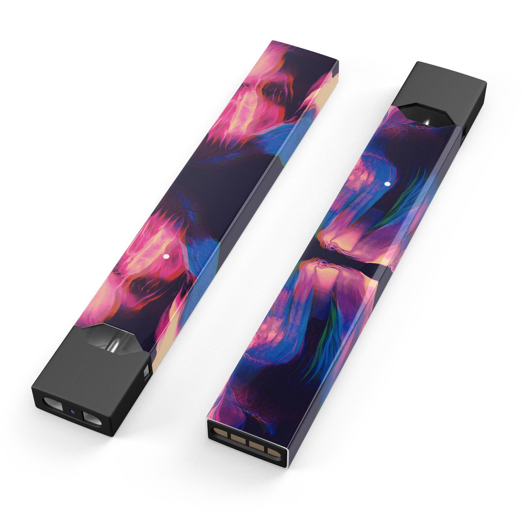 Liquid Abstract Paint Remix V79 skin-wrap for JUUL device, featuring vibrant abstract design and protective dual-layer construction.