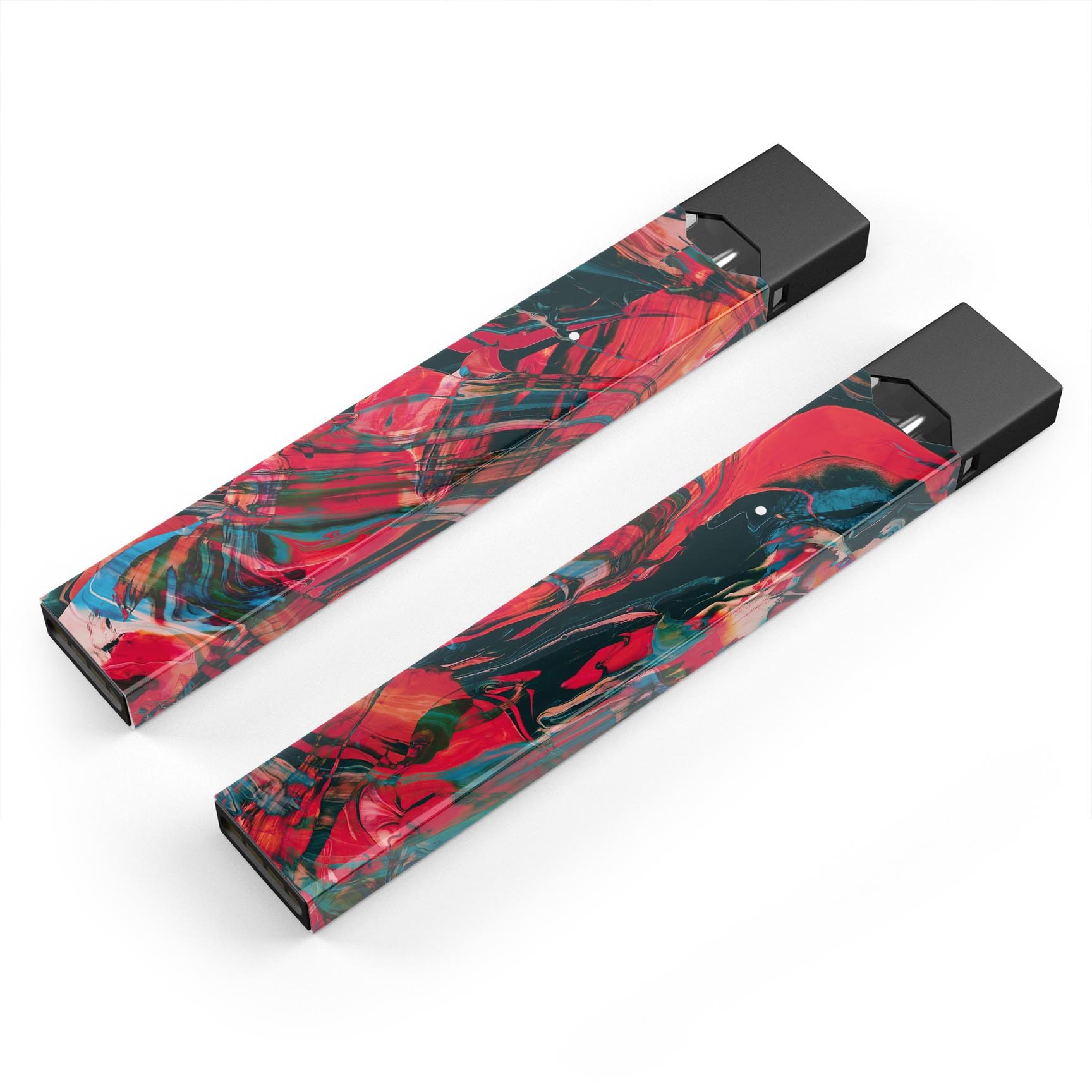 Liquid Abstract Paint Remix V88 skin-wrap for JUUL device, featuring vibrant abstract design and protective lamination.