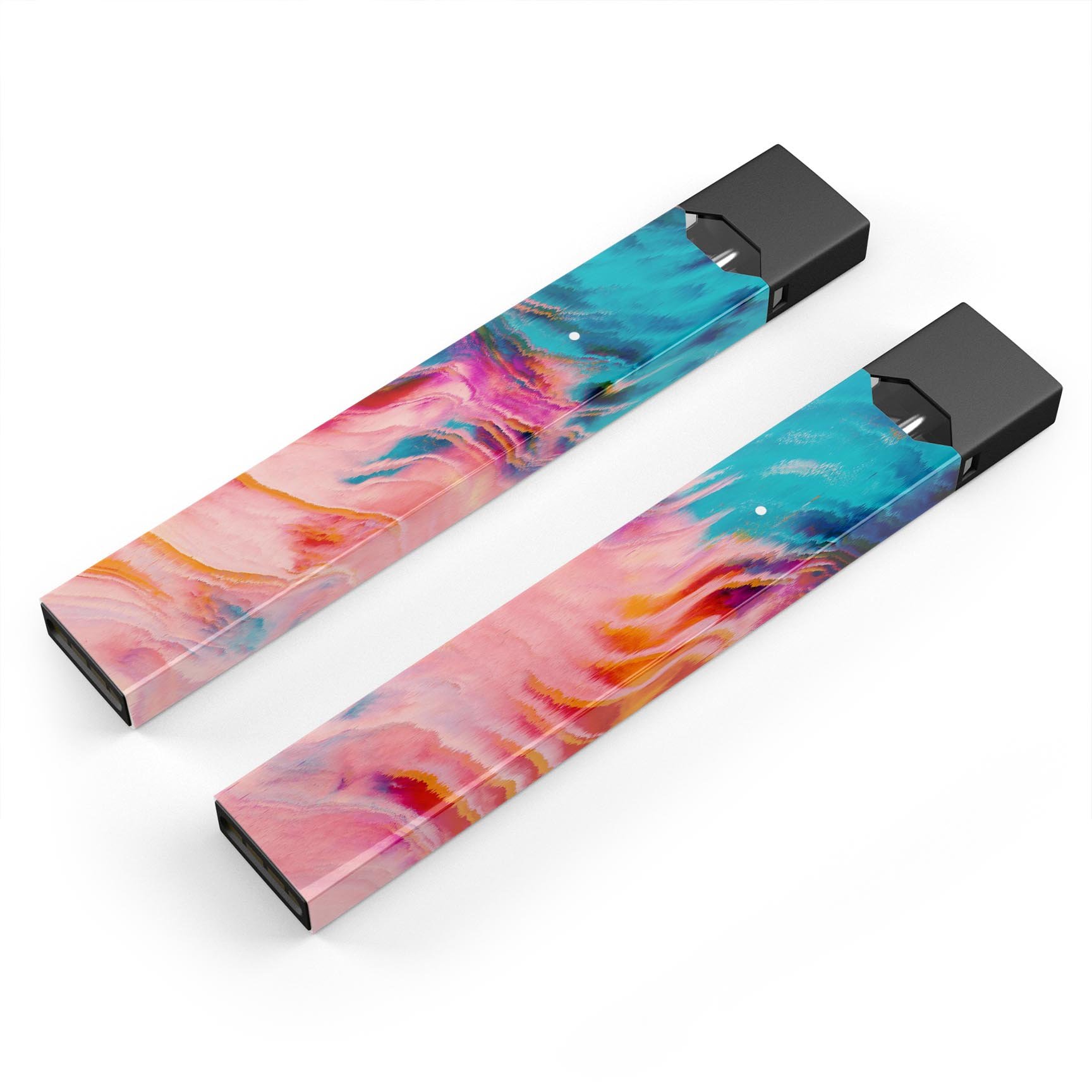 Liquid Abstract Paint Remix V84 skin-wrap for JUUL device, featuring vibrant colors and a protective design.