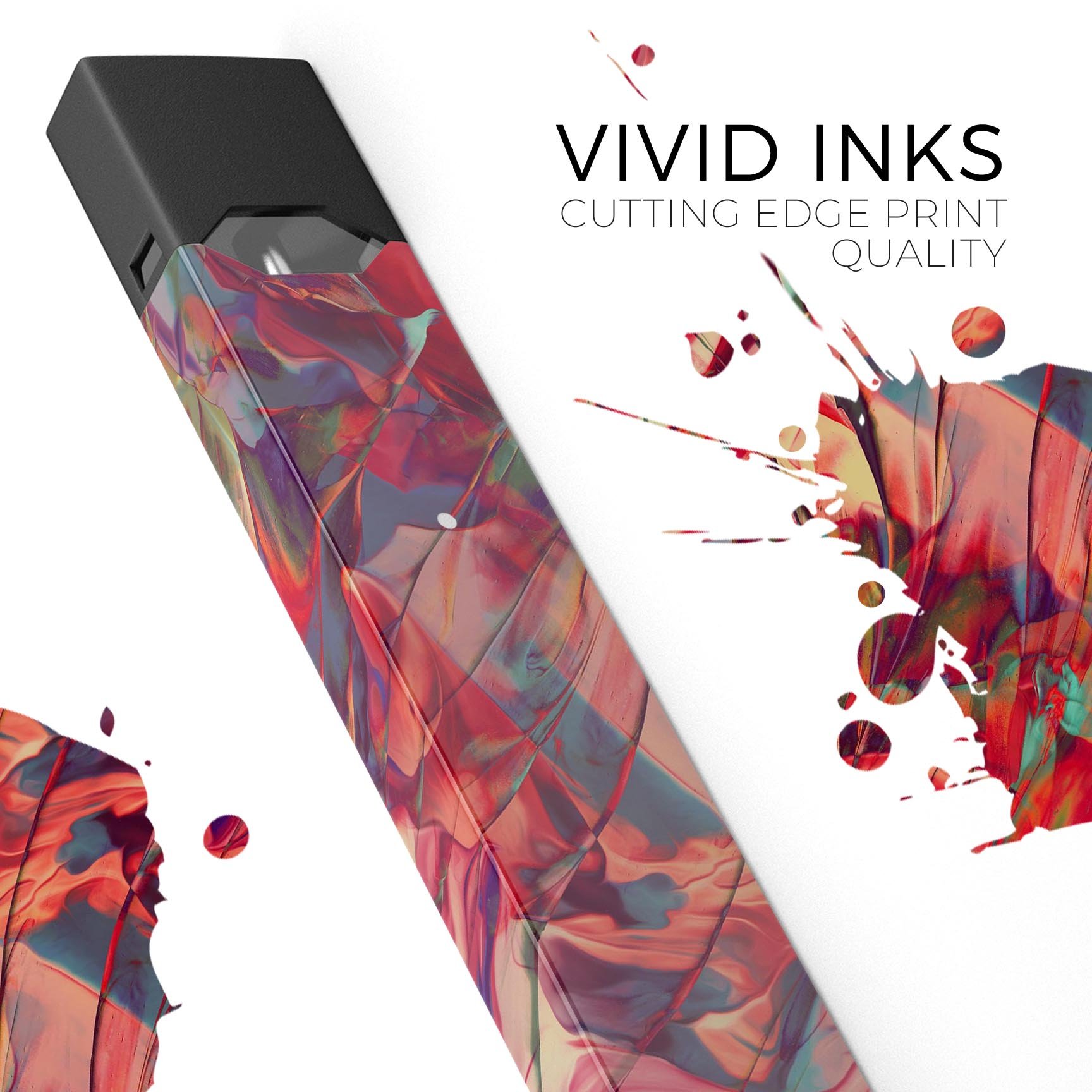 Liquid Abstract Paint Remix V9 skin wrap for JUUL device, showcasing vibrant colors and a sleek design.