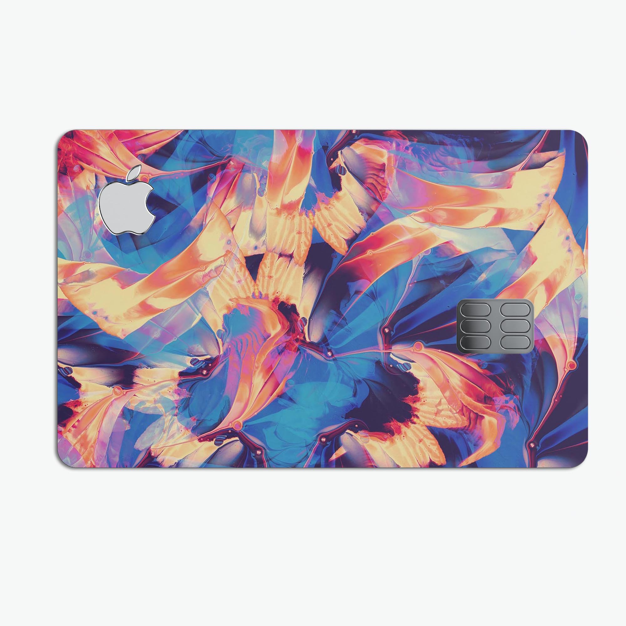 Liquid Abstract Paint Remix V94 skin for Apple Card, showcasing vibrant colors and a sleek design.