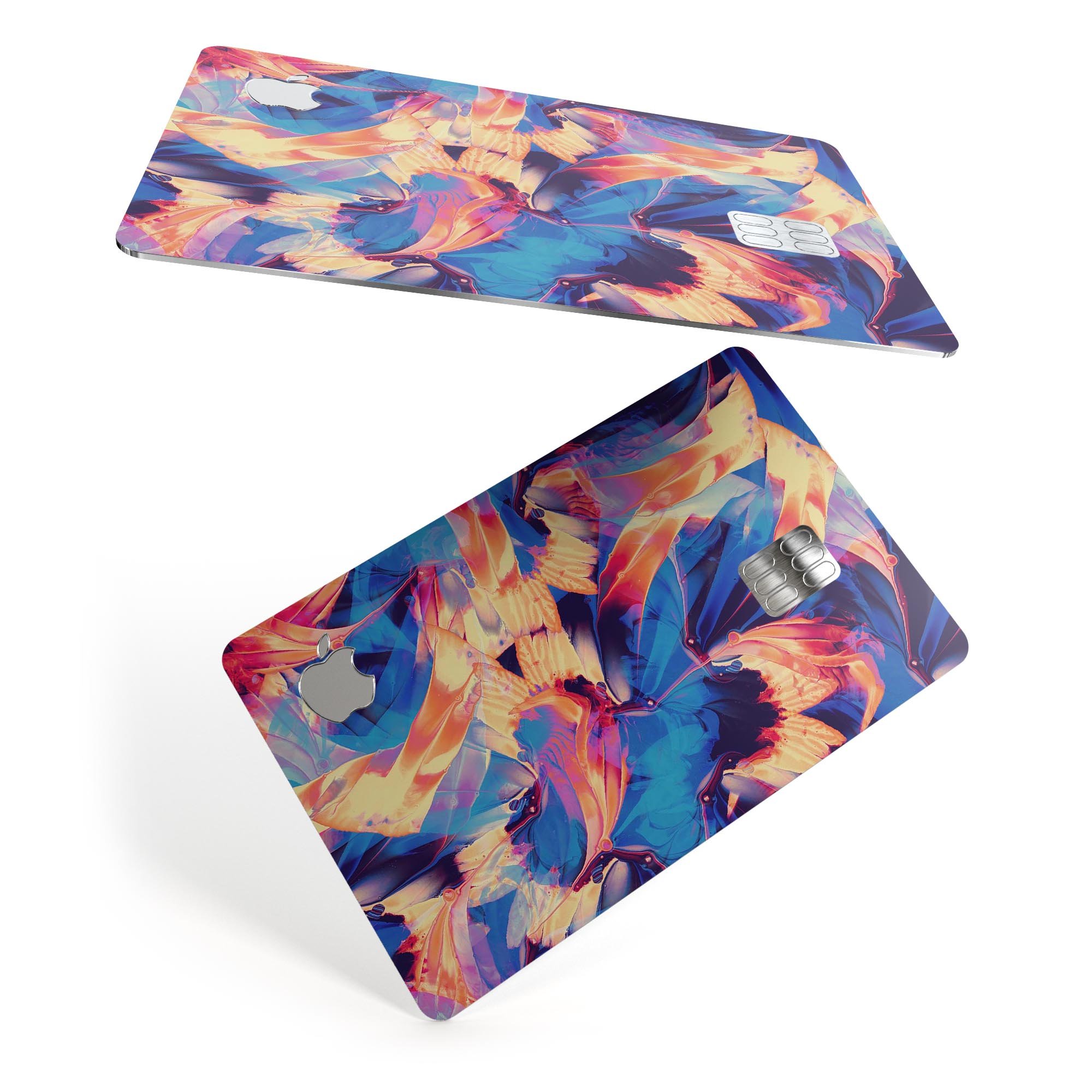 Liquid Abstract Paint Remix V94 skin for Apple Card, showcasing vibrant colors and a sleek design.