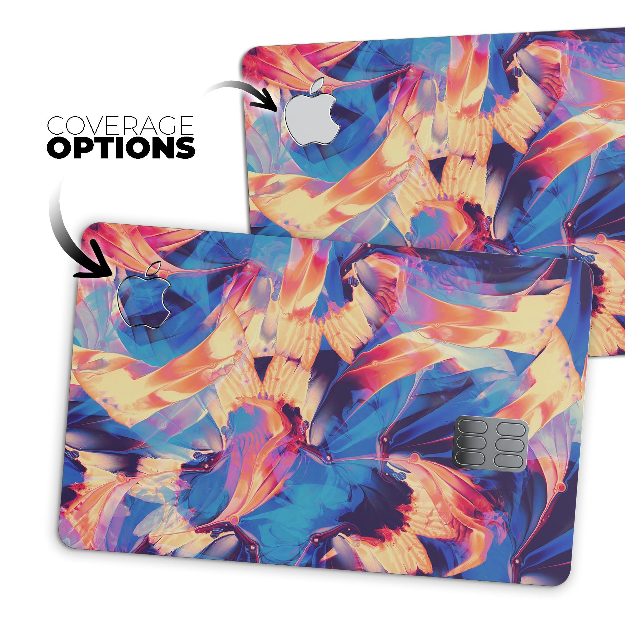 Liquid Abstract Paint Remix V94 skin for Apple Card, showcasing vibrant colors and a sleek design.