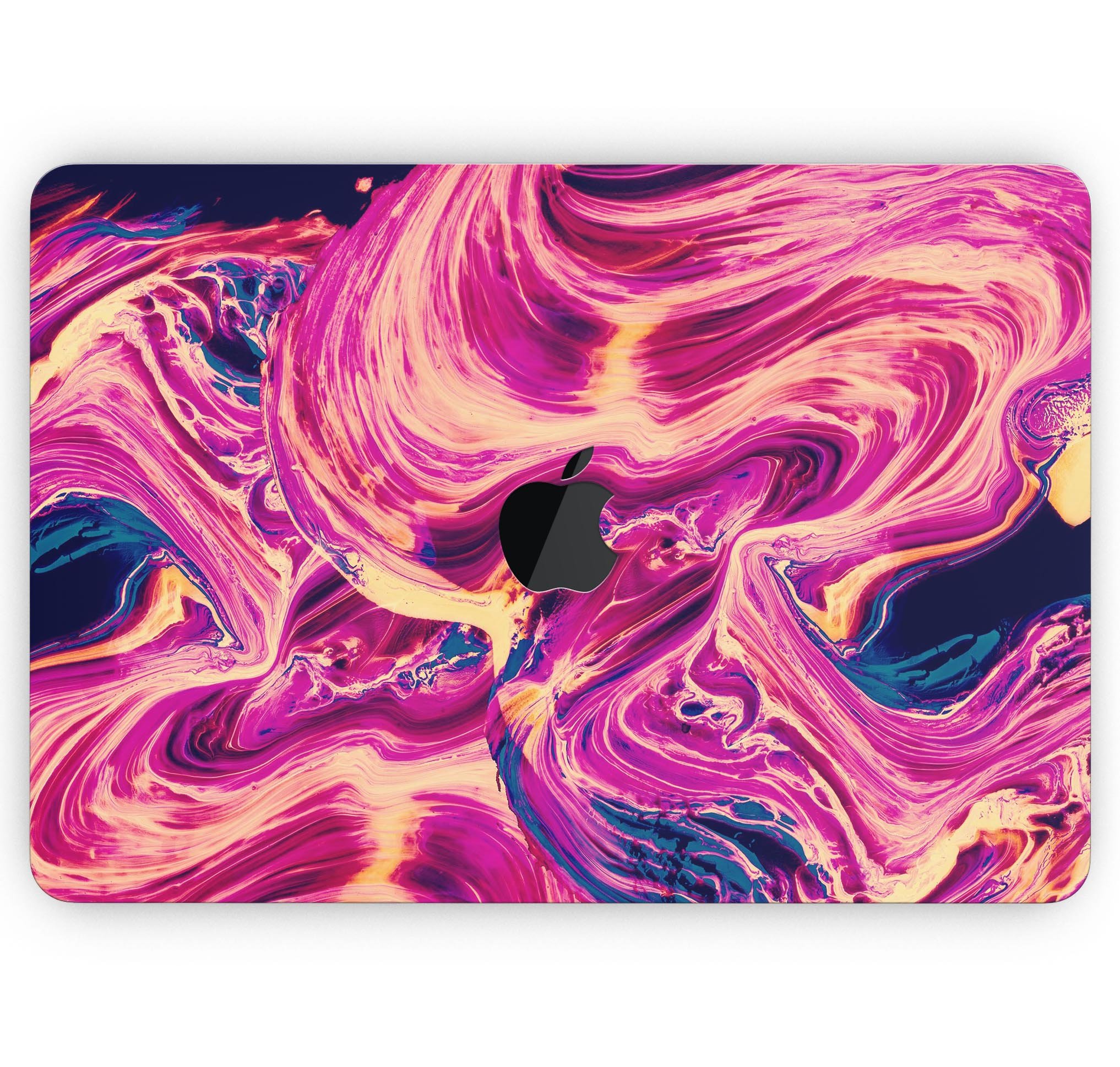 Liquid Abstract Paint Remix V95 skin decal wrap kit for MacBook, showcasing vibrant colors and a sleek design.