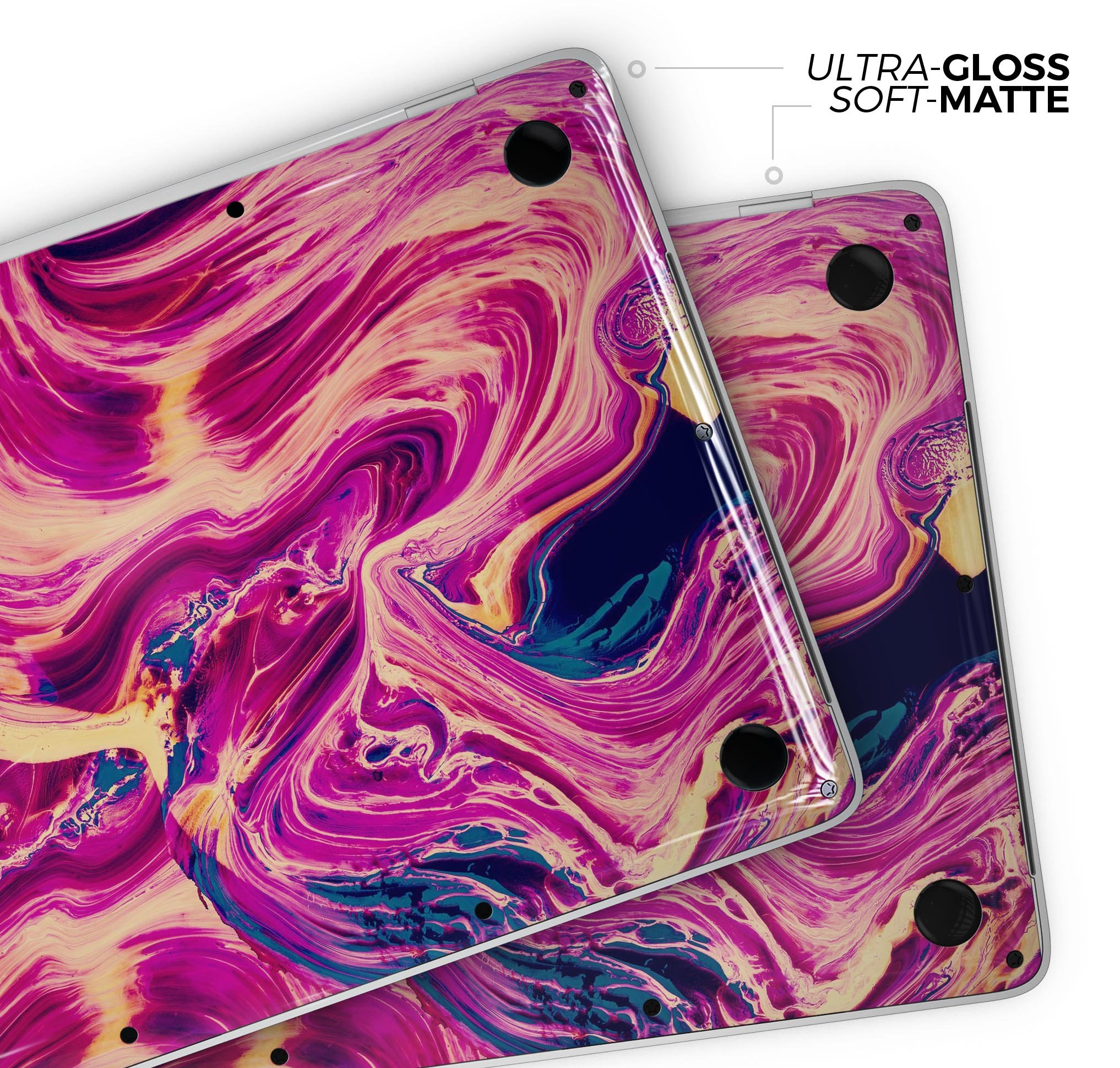 Liquid Abstract Paint Remix V95 skin decal wrap kit for MacBook, showcasing vibrant colors and a sleek design.