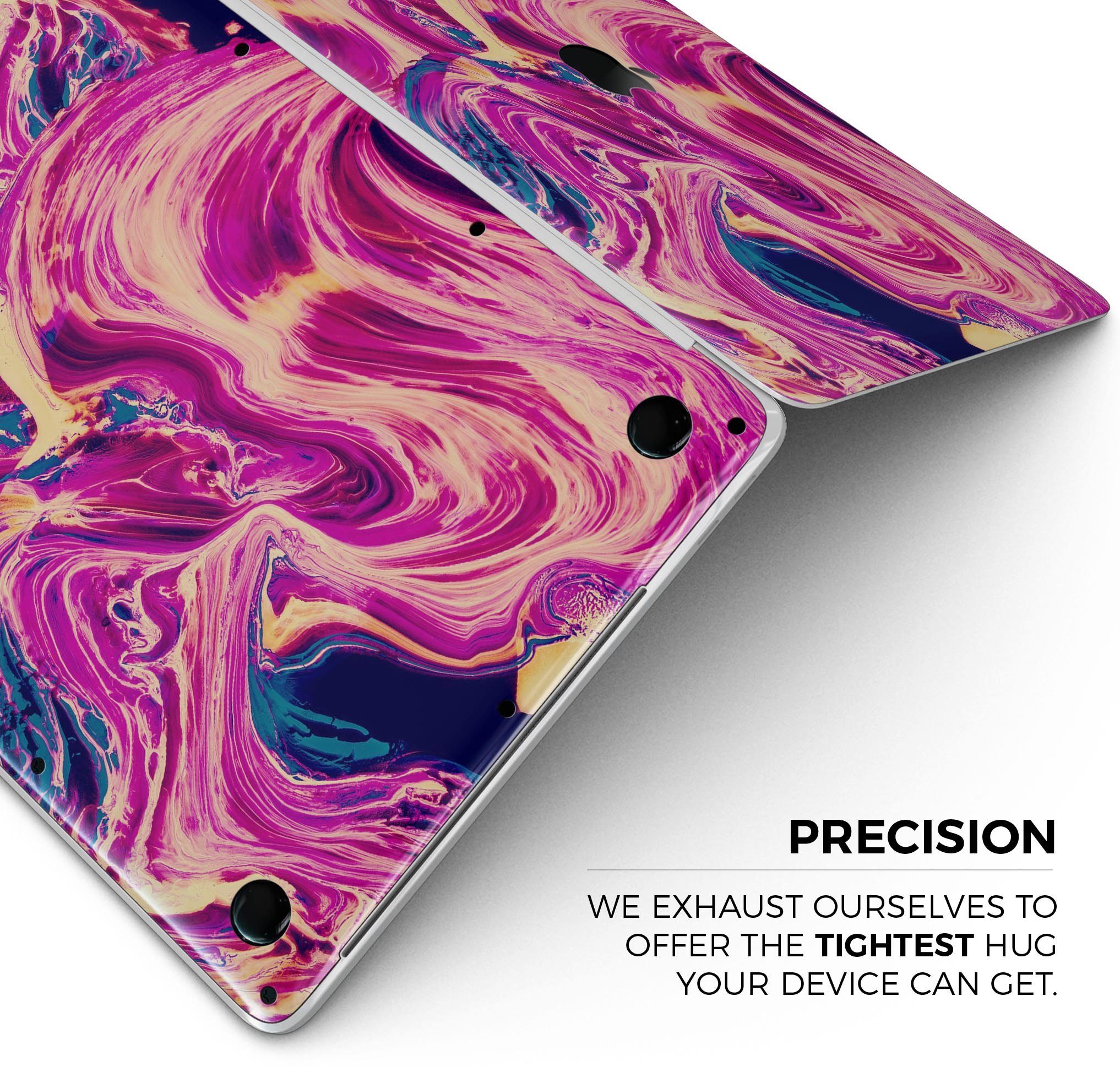 Liquid Abstract Paint Remix V95 skin decal wrap kit for MacBook, showcasing vibrant colors and a sleek design.