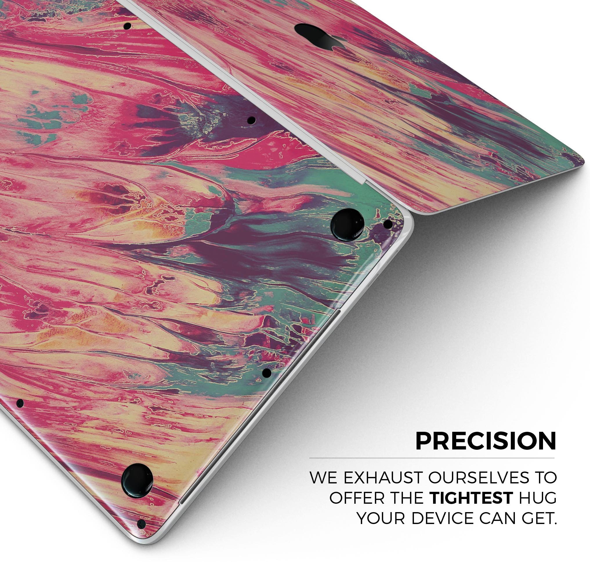 Liquid Abstract Paint Remix V96 skin decal wrap kit for MacBook, showcasing vibrant colors and a sleek design.