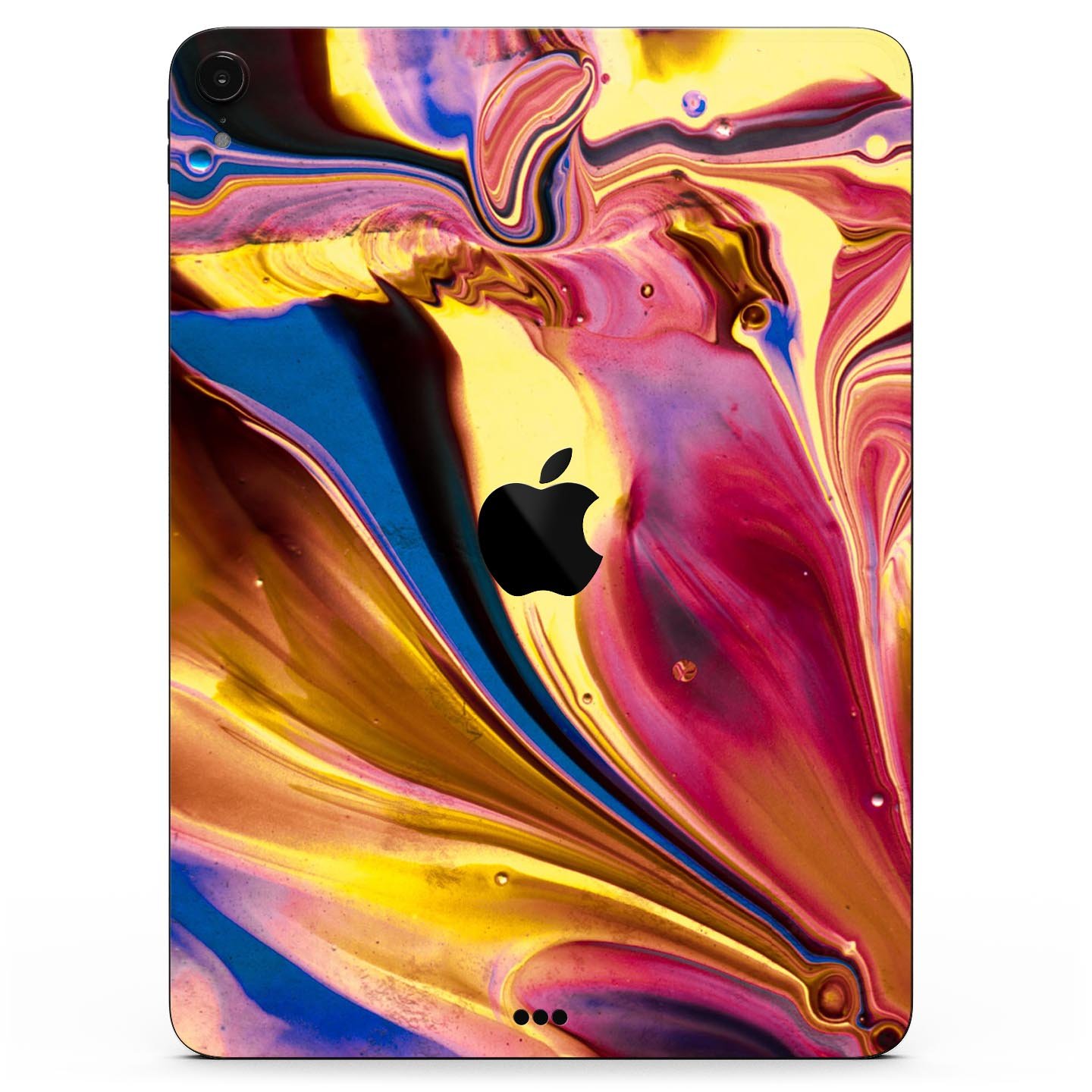 Liquid Abstract Paint V11 skin decal for Apple iPad, showcasing vibrant colors and a sleek design, made from premium 3M materials.