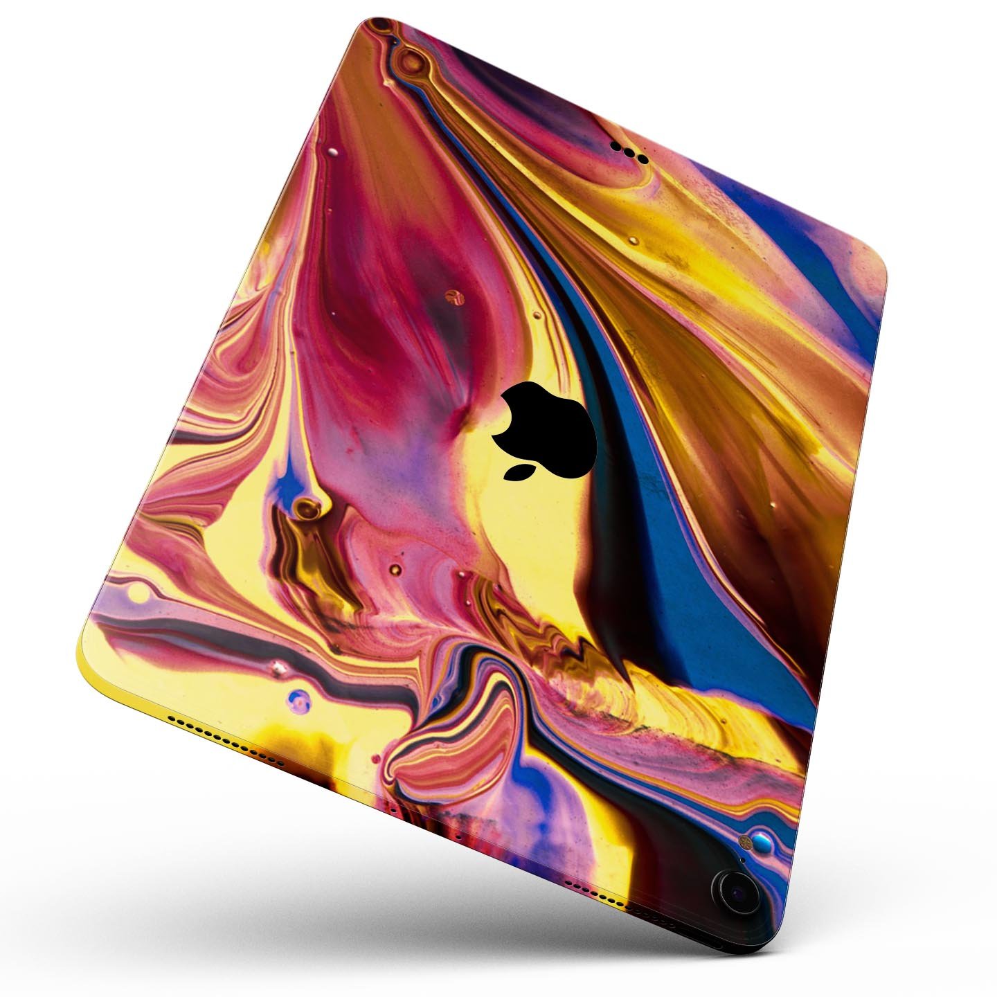 Liquid Abstract Paint V11 skin decal for Apple iPad, showcasing vibrant colors and a sleek design, made from premium 3M materials.