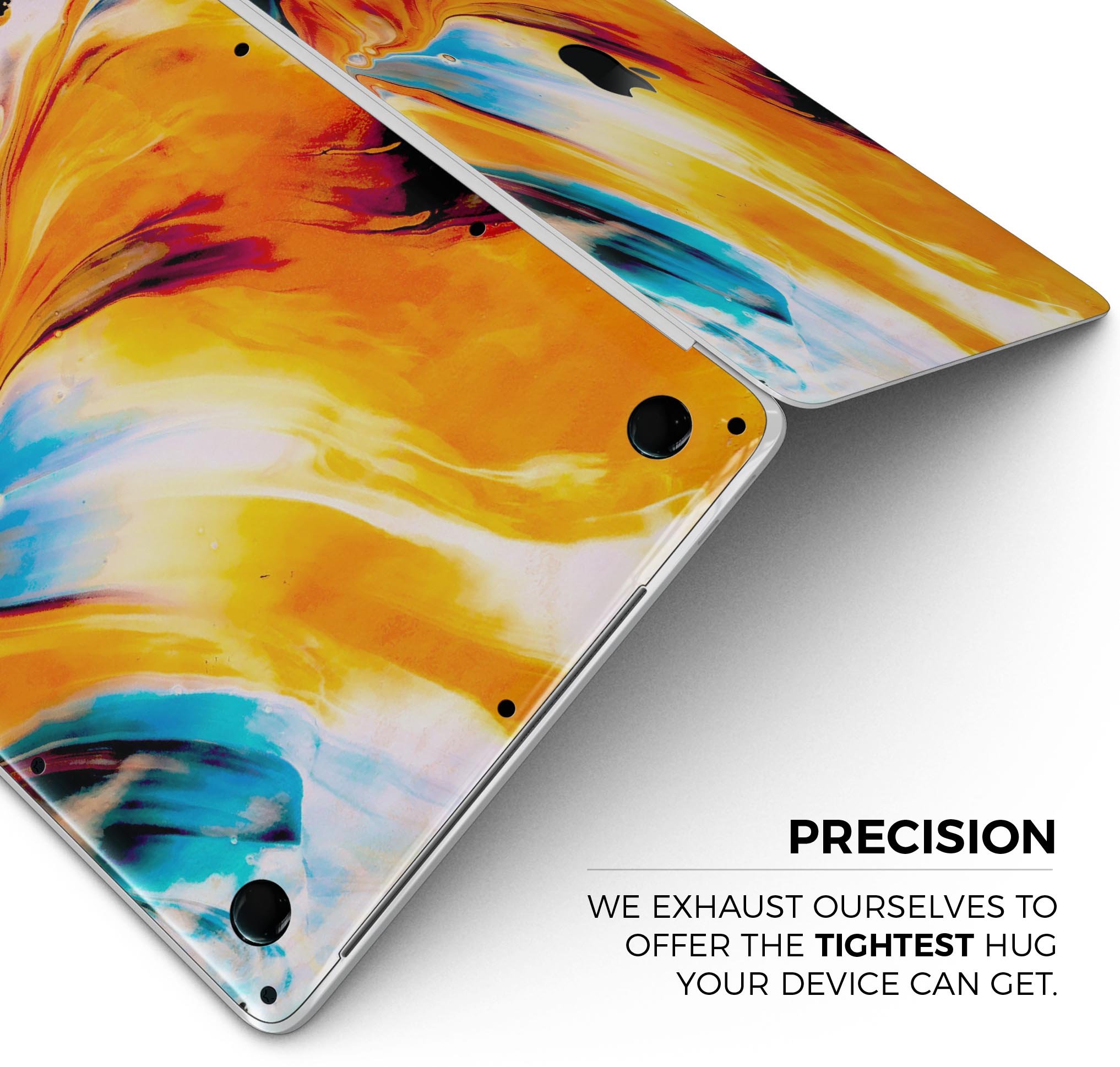 Liquid Abstract Paint V1 skin decal wrap kit for MacBook, showcasing vibrant colors and a sleek design.