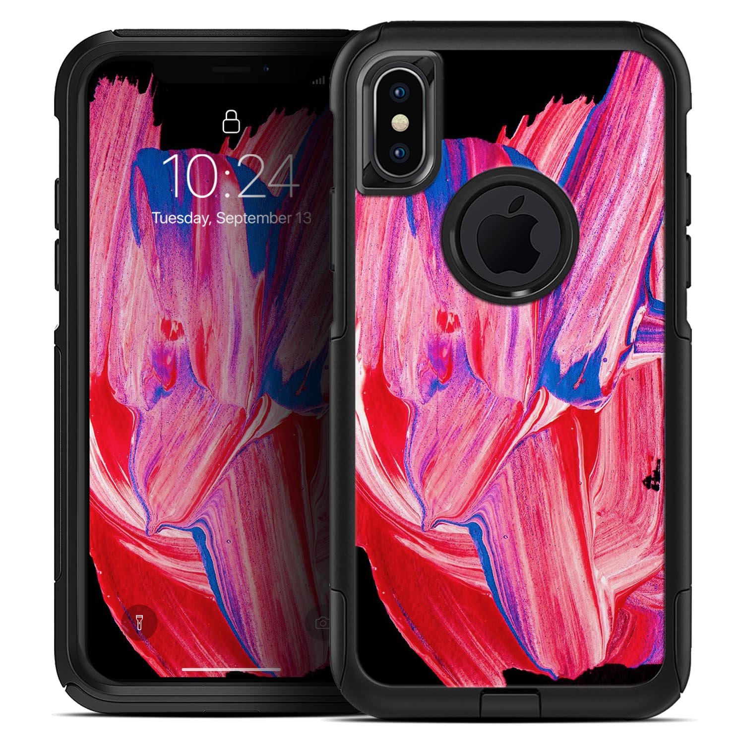 Liquid Abstract Paint V10 Skin Kit for iPhone OtterBox Cases featuring vibrant abstract design and premium 3M materials.