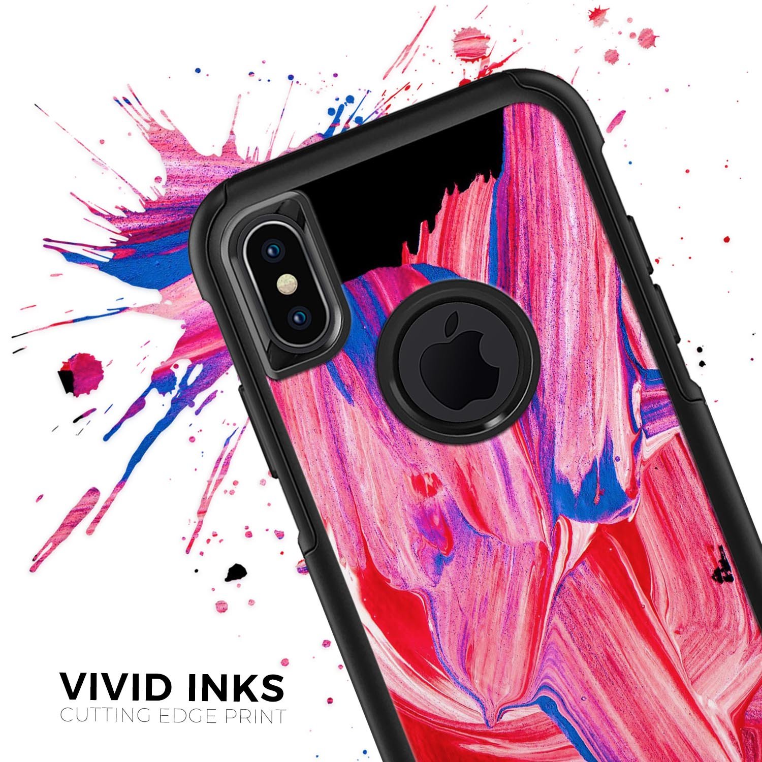 Liquid Abstract Paint V10 Skin Kit for iPhone OtterBox Cases featuring vibrant abstract design and premium 3M materials.