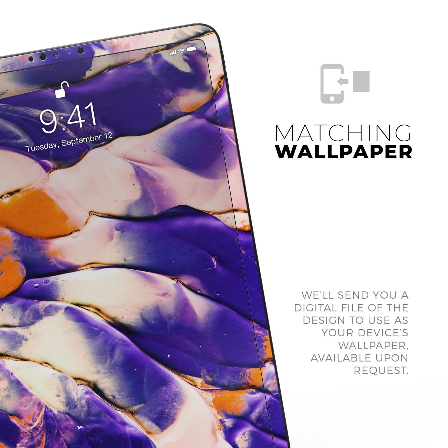 Liquid Abstract Paint V13 skin decal for Apple iPad, showcasing vibrant abstract design and premium 3M material.