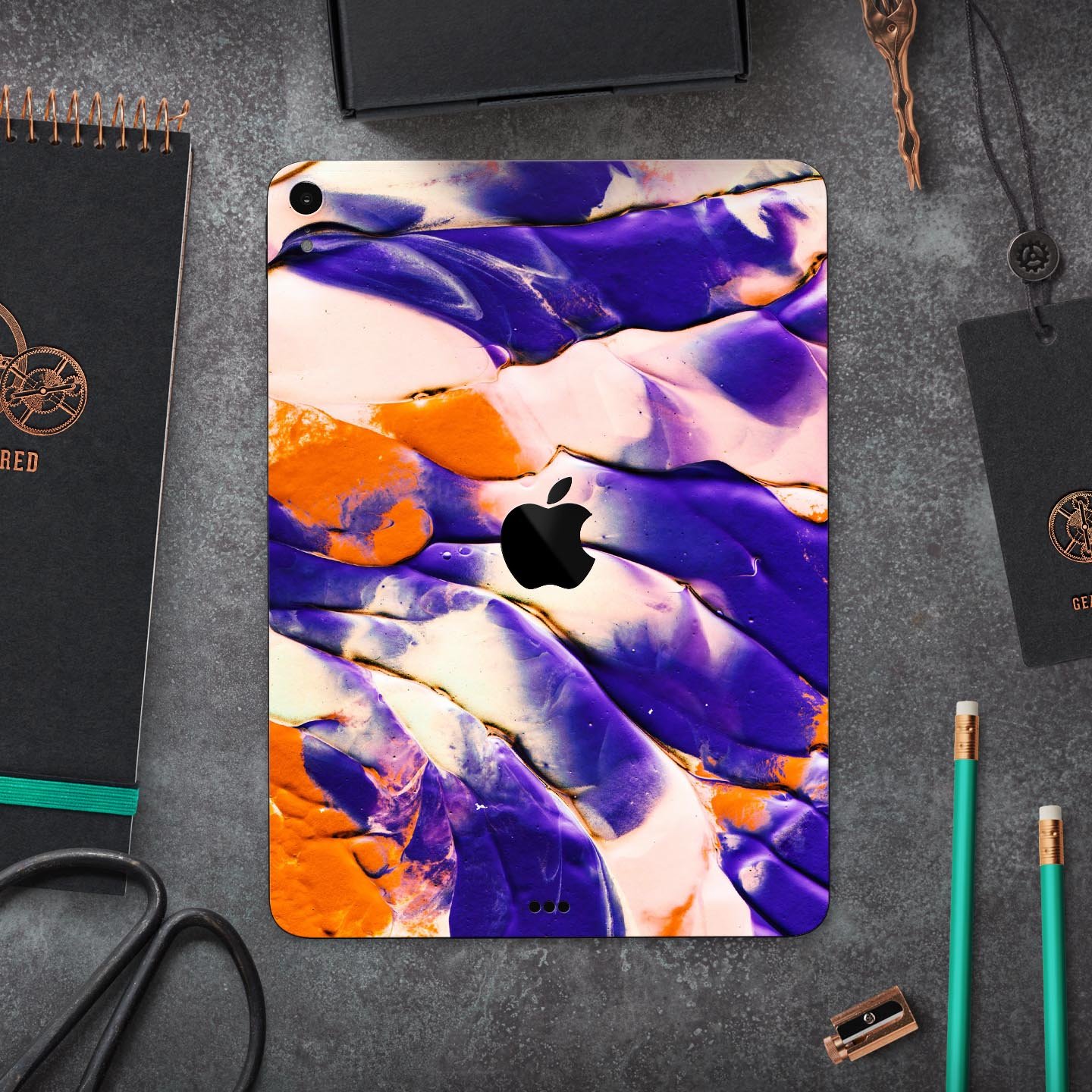 Liquid Abstract Paint V13 skin decal for Apple iPad, showcasing vibrant abstract design and premium 3M material.