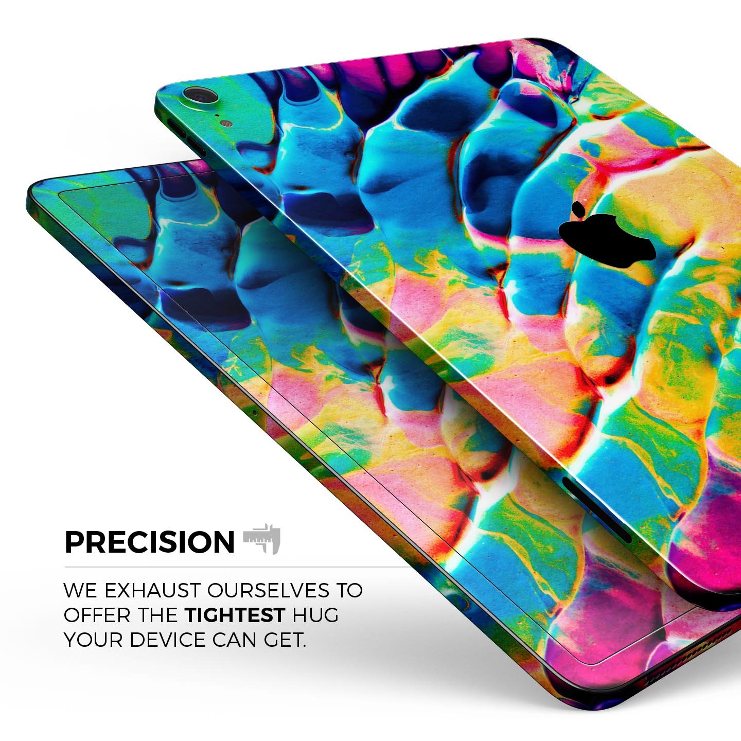 Liquid Abstract Paint V14 skin decal for Apple iPad, showcasing vibrant colors and premium 3M material.