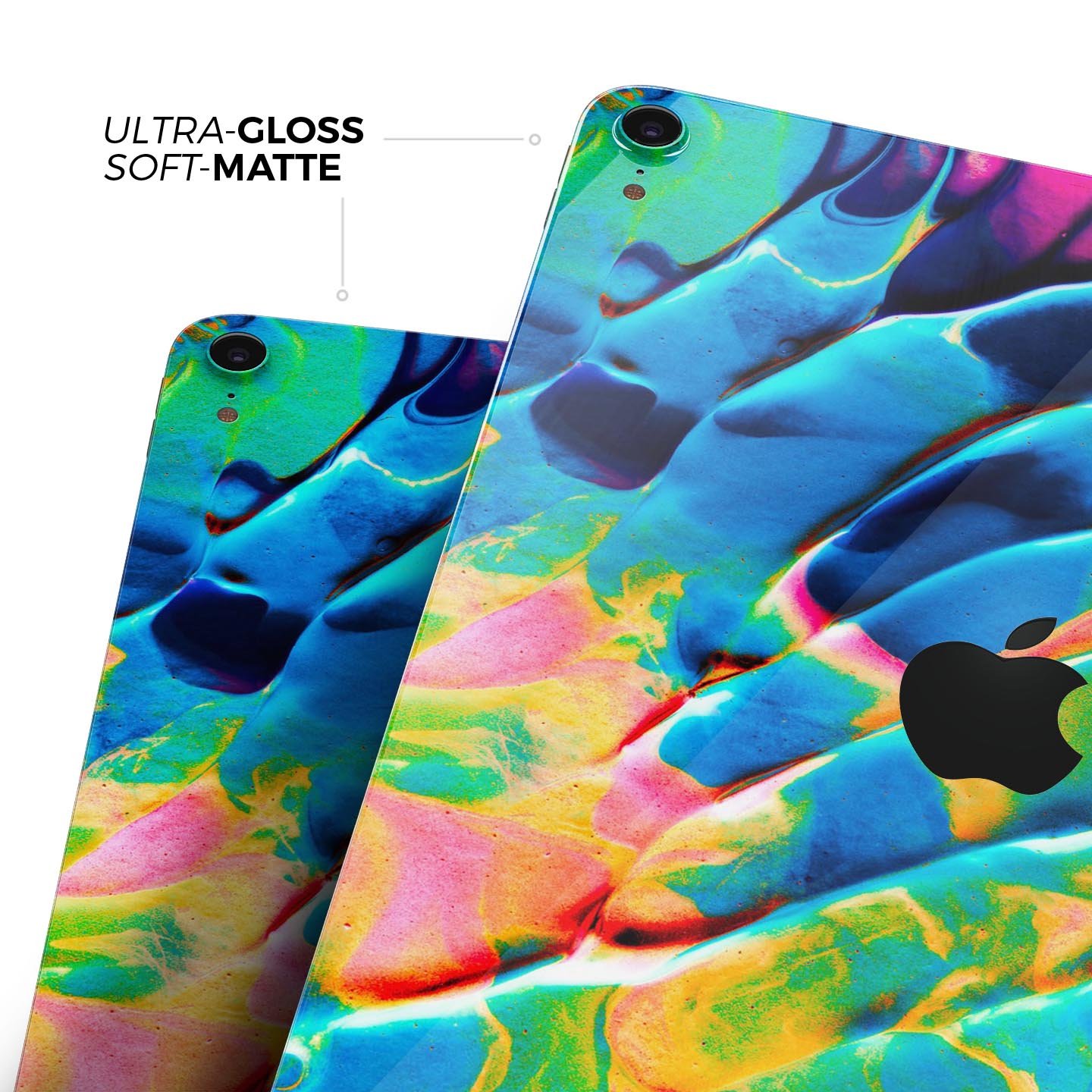 Liquid Abstract Paint V14 skin decal for Apple iPad, showcasing vibrant colors and premium 3M material.