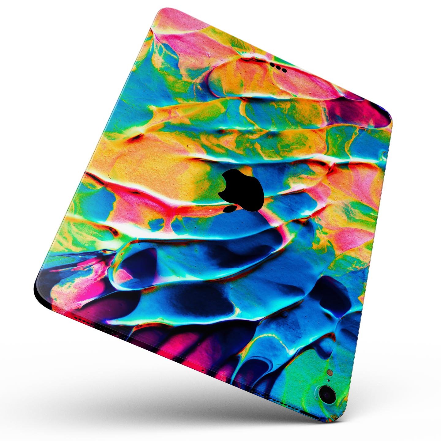 Liquid Abstract Paint V14 skin decal for Apple iPad, showcasing vibrant colors and premium 3M material.