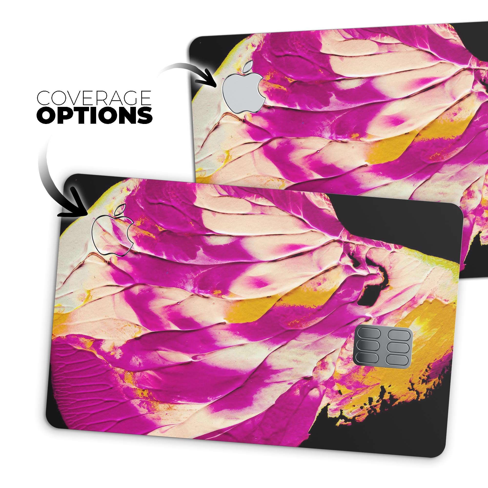 Liquid Abstract Paint V15 skin kit for Apple Card, showcasing premium vinyl design and finishes.