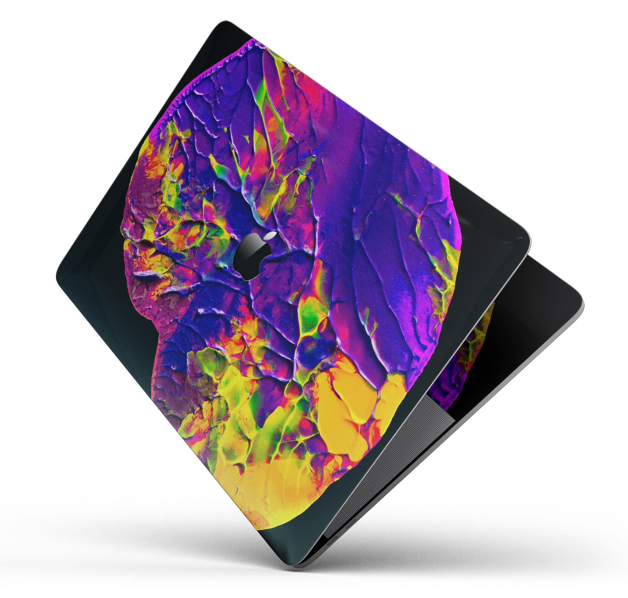 Liquid Abstract Paint V16 skin decal wrap kit for Apple MacBook, showcasing vibrant colors and a sleek design.