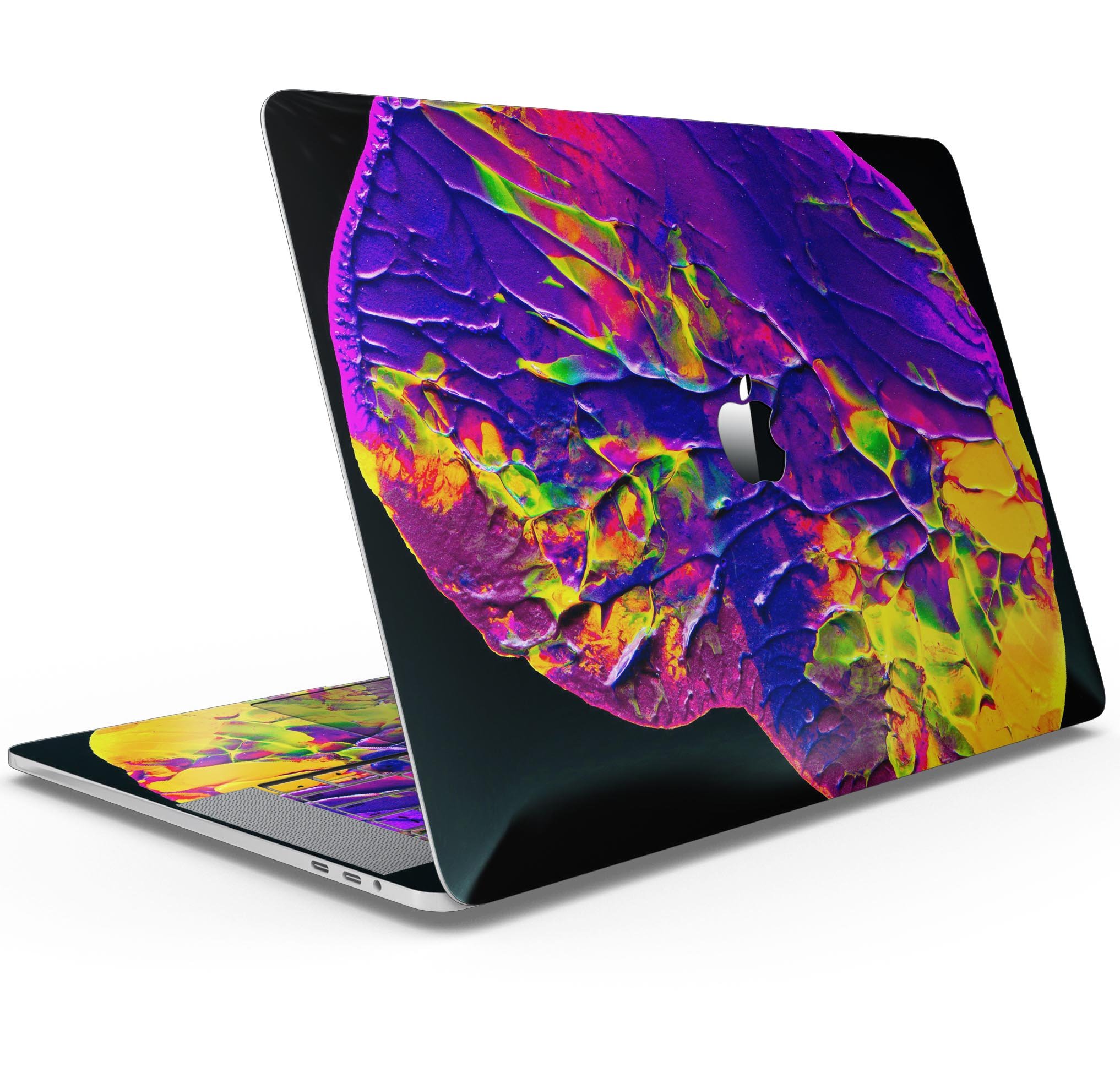 Liquid Abstract Paint V16 skin decal wrap kit for Apple MacBook, showcasing vibrant colors and a sleek design.