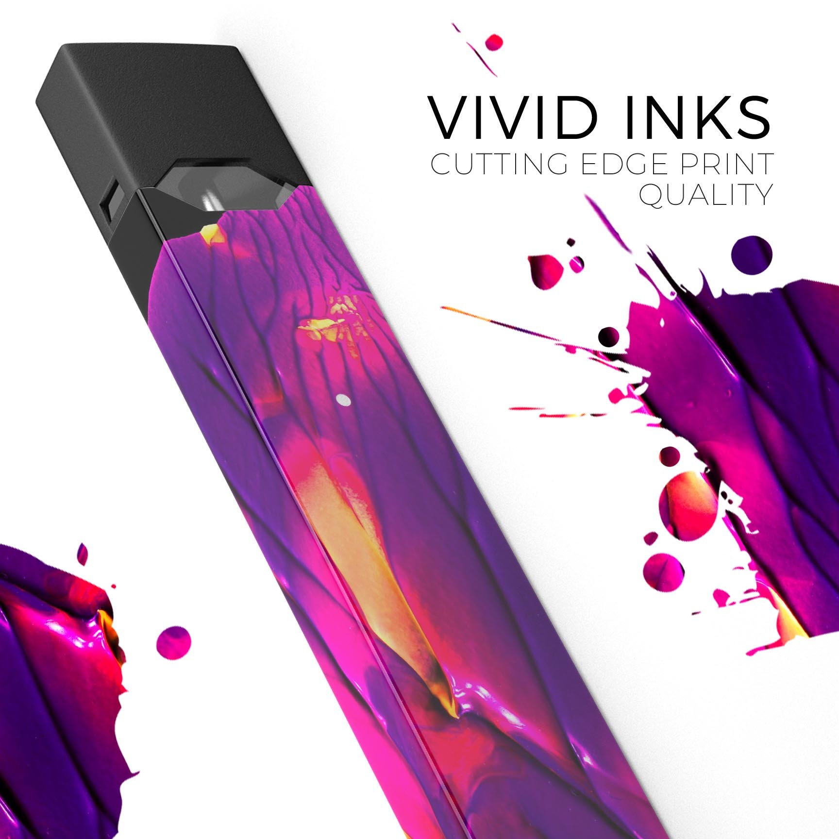 Liquid Abstract Paint V17 skin-wrap sticker for JUUL device, featuring vibrant abstract design and protective lamination.