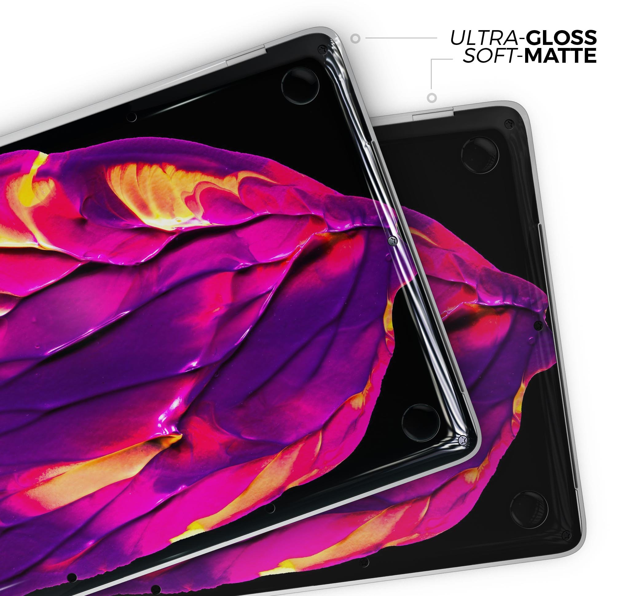 Liquid Abstract Paint V17 skin decal wrap kit for Apple MacBook, showcasing vibrant colors and a sleek design.
