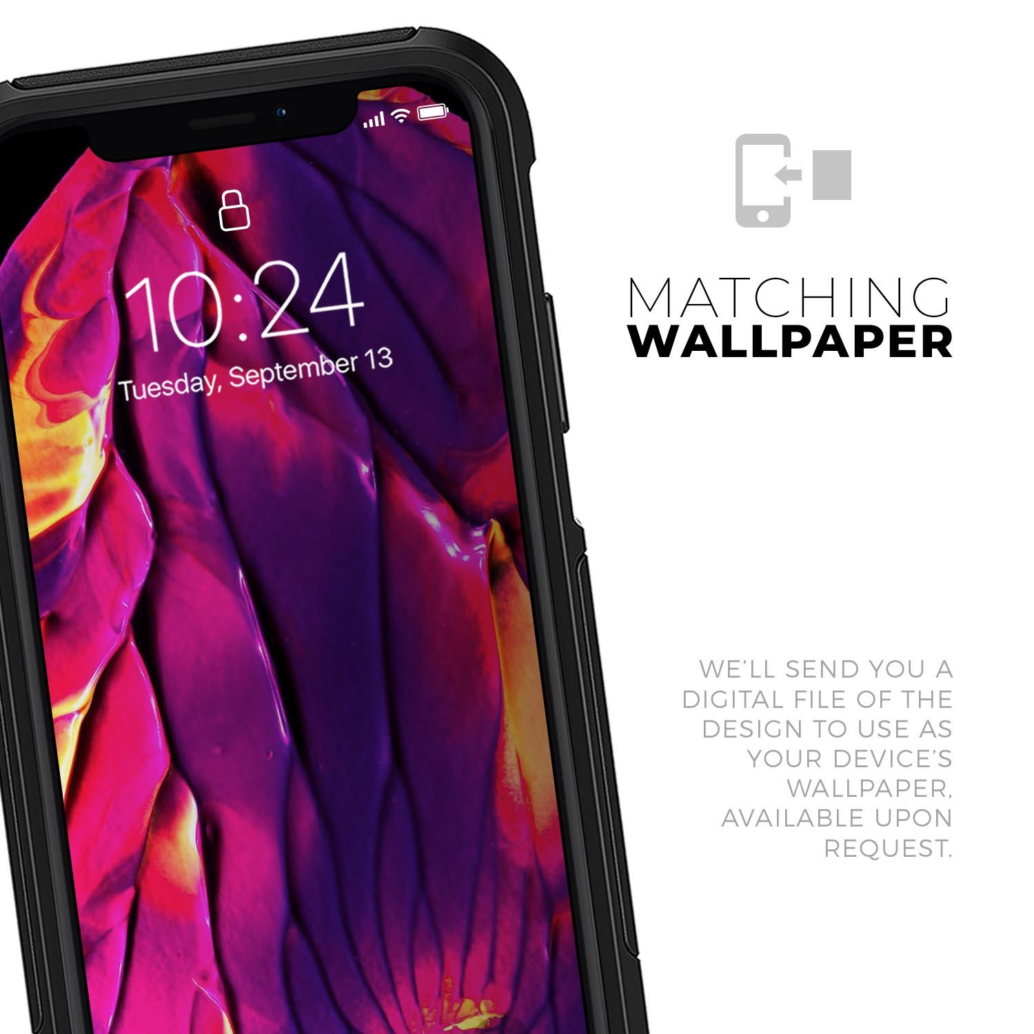 Liquid Abstract Paint V17 Skin Kit for iPhone OtterBox Cases featuring vibrant abstract design and premium materials.
