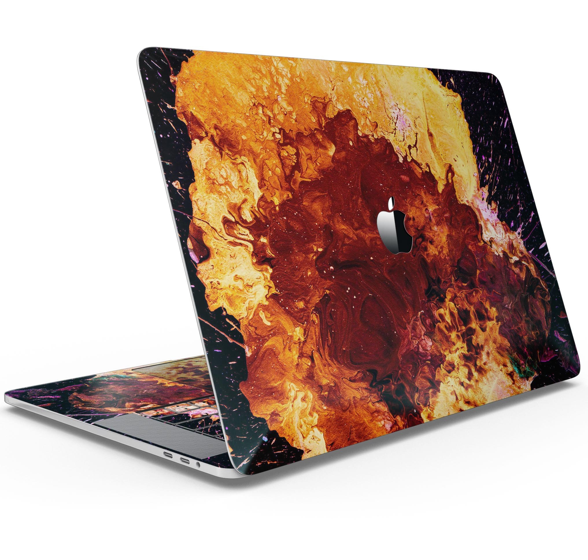 Liquid Abstract Paint V18 skin decal wrap kit for MacBook, showcasing vibrant colors and a sleek design.