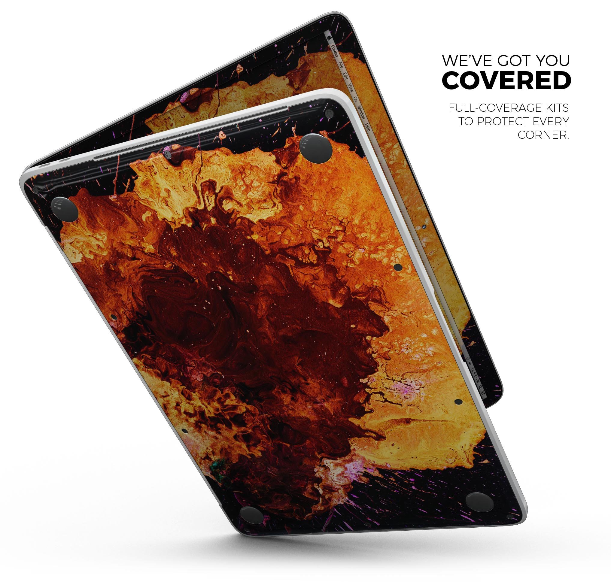 Liquid Abstract Paint V18 skin decal wrap kit for MacBook, showcasing vibrant colors and a sleek design.