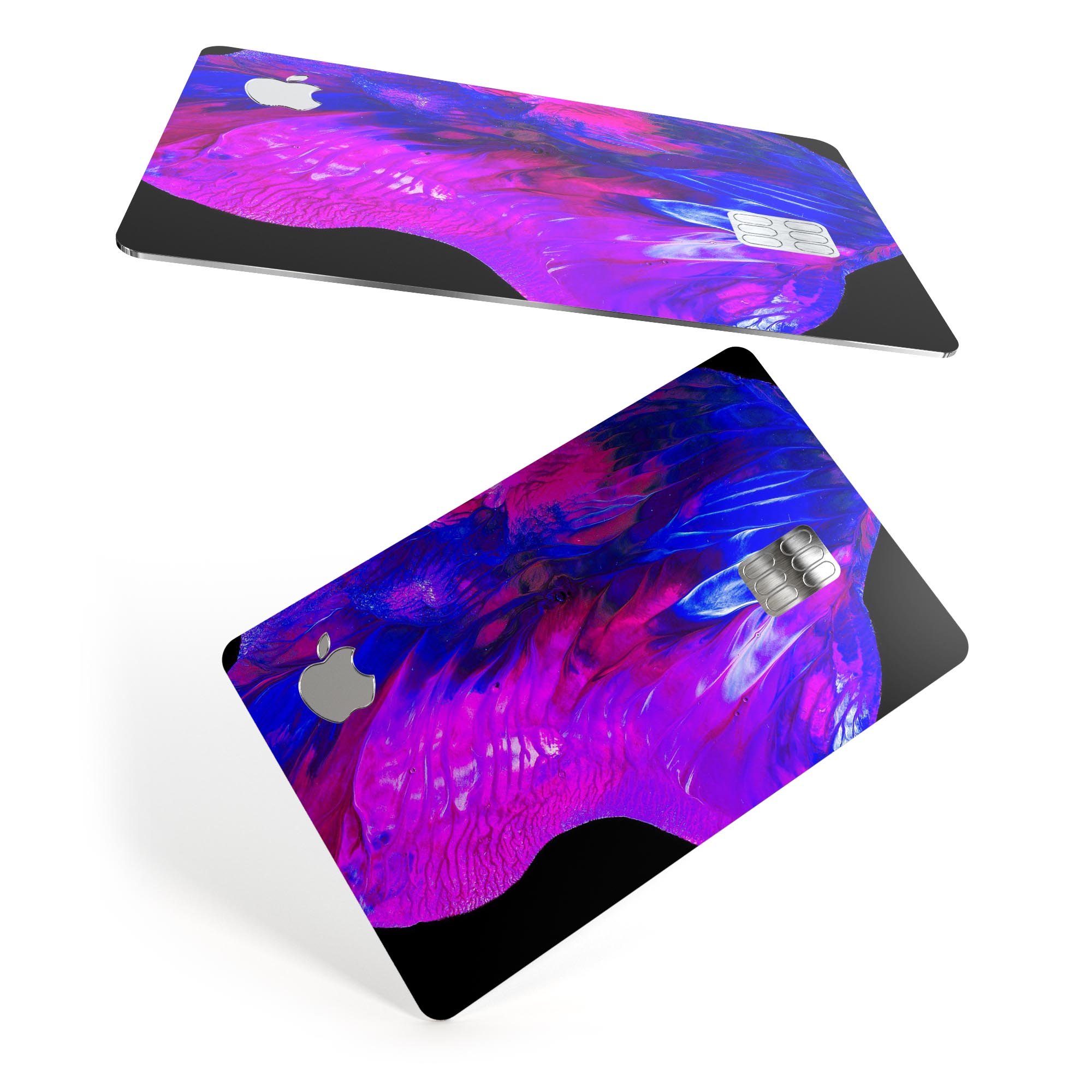 Liquid Abstract Paint V22 skin kit for Apple Card, showcasing premium vinyl material and stylish finishes.