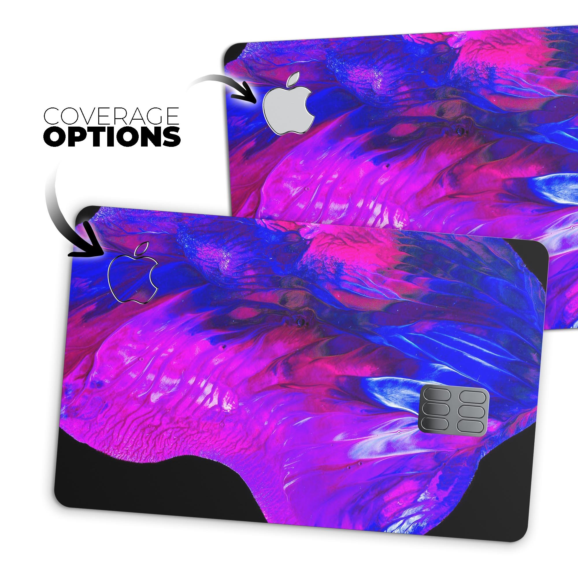 Liquid Abstract Paint V22 skin kit for Apple Card, showcasing premium vinyl material and stylish finishes.