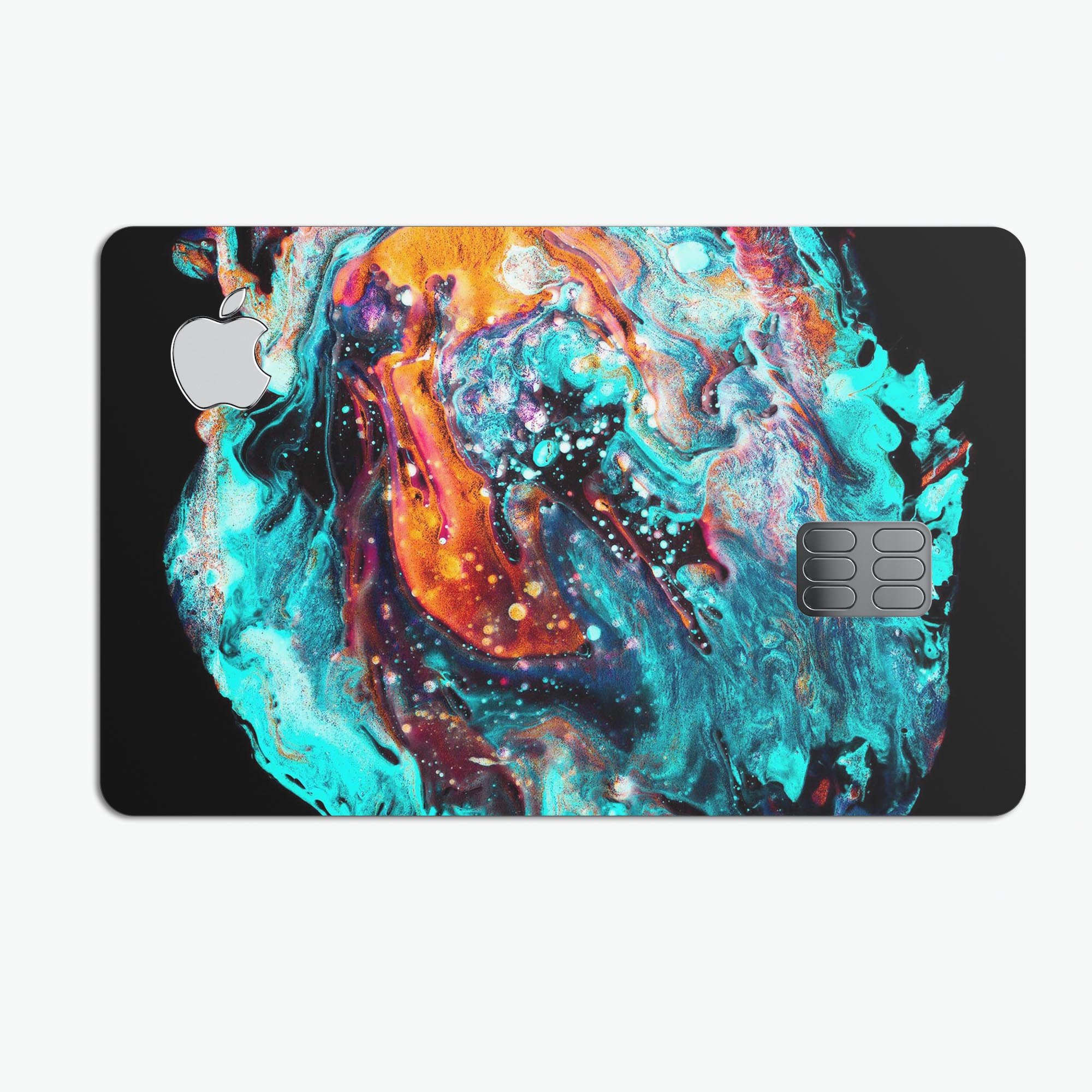 Liquid Abstract Paint V21 skin kit for Apple Card, showcasing premium vinyl design and finishes.