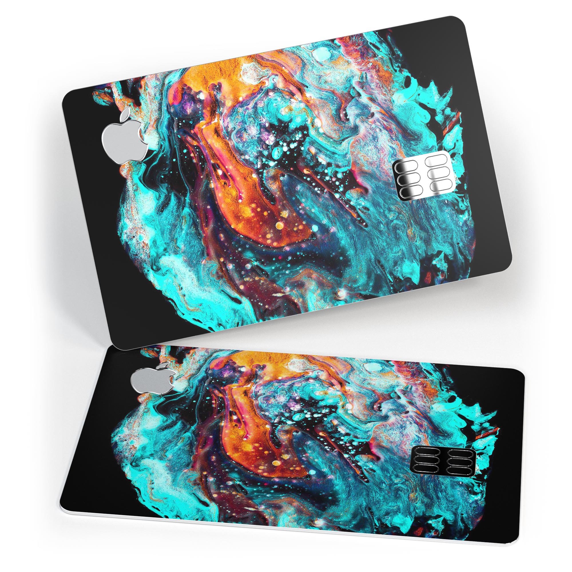 Liquid Abstract Paint V21 skin kit for Apple Card, showcasing premium vinyl design and finishes.