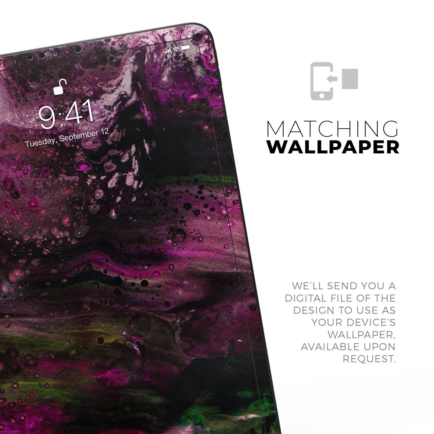 Liquid Abstract Paint V23 skin decal for Apple iPad, showcasing vibrant abstract design and ultra-thin protection.