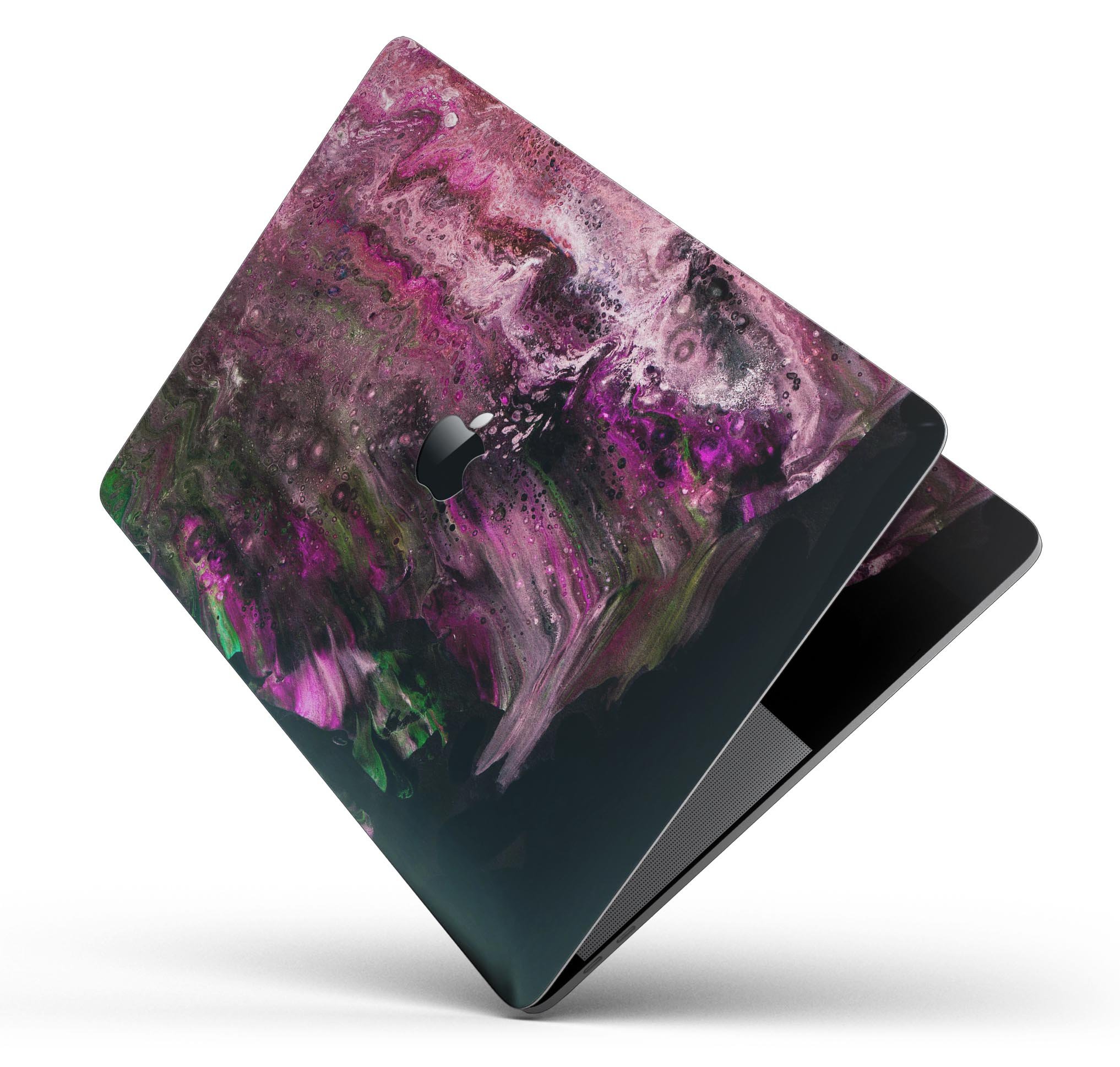 Liquid Abstract Paint V23 skin decal wrap kit for Apple MacBook, showcasing vibrant colors and a sleek design.