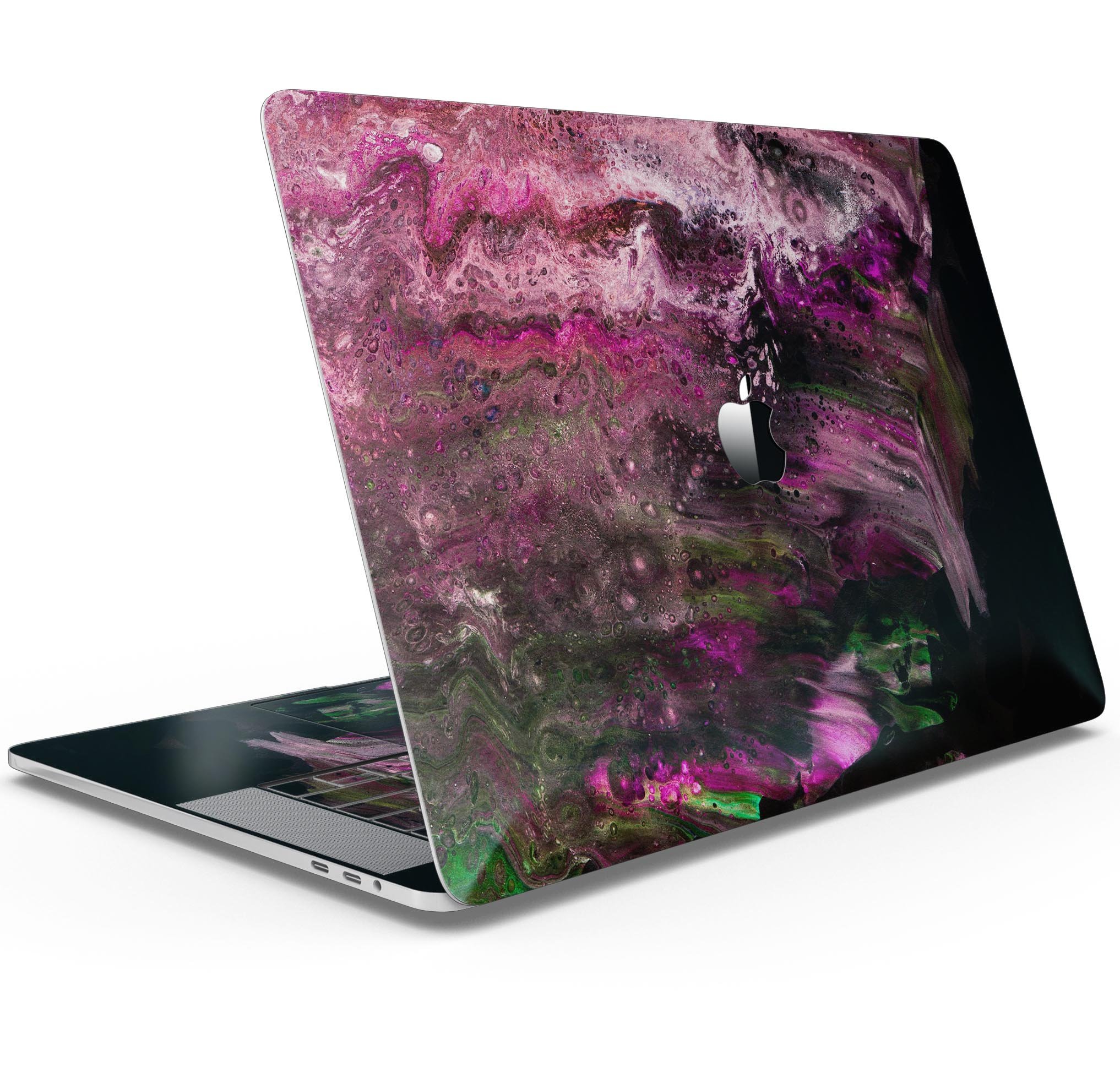 Liquid Abstract Paint V23 skin decal wrap kit for Apple MacBook, showcasing vibrant colors and a sleek design.