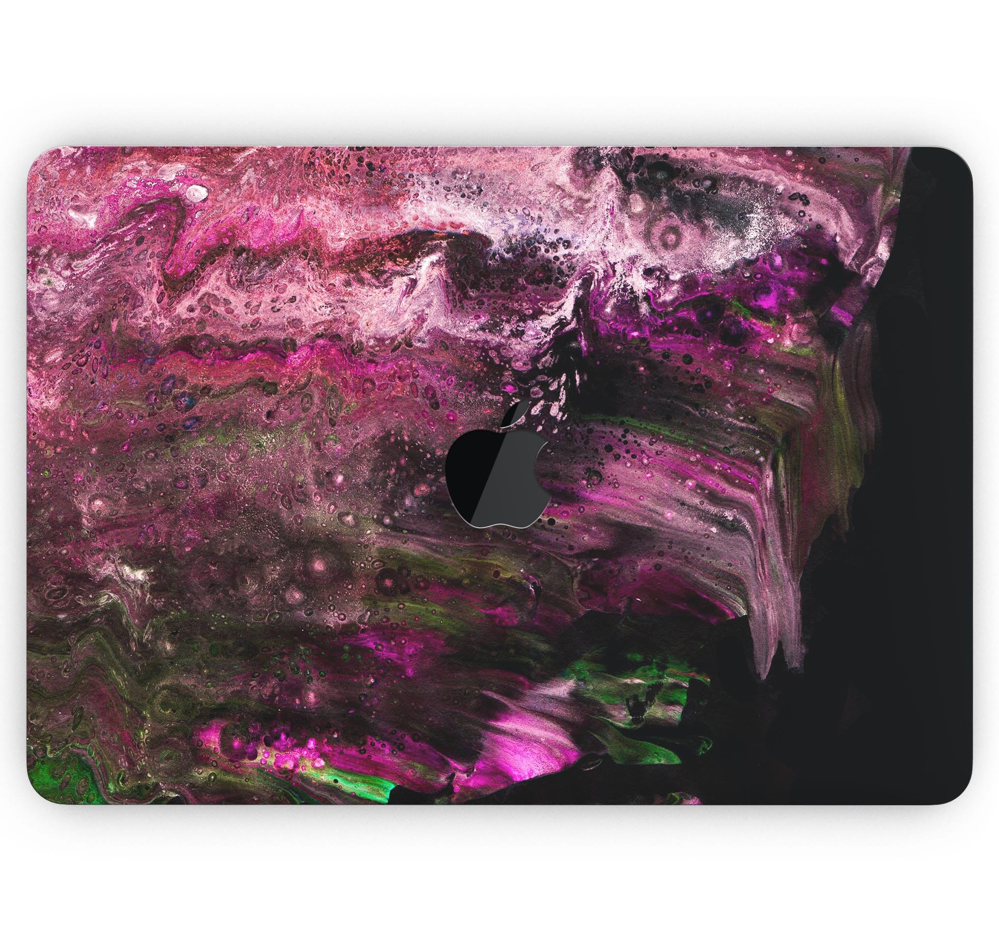 Liquid Abstract Paint V23 skin decal wrap kit for Apple MacBook, showcasing vibrant colors and a sleek design.