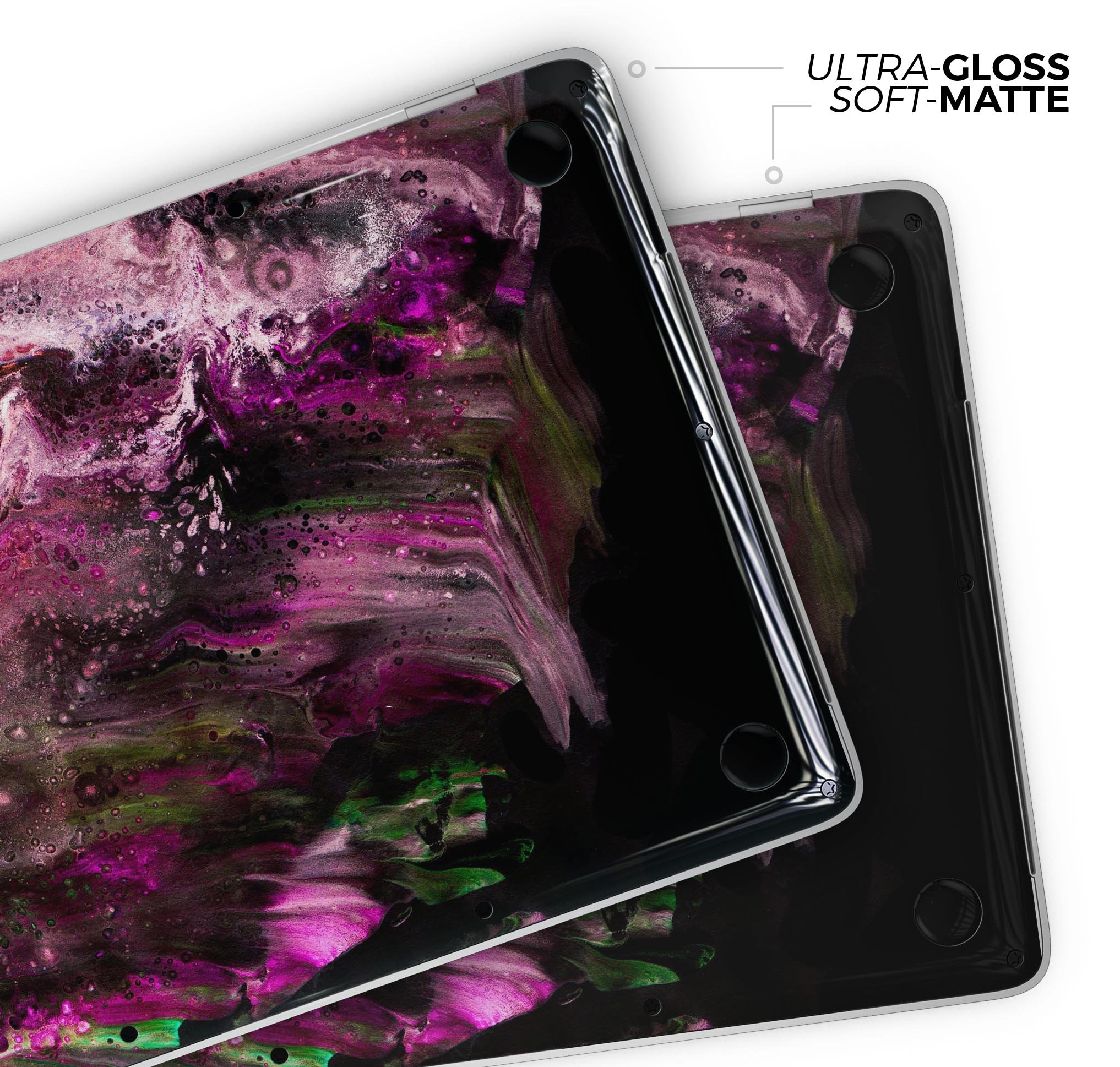 Liquid Abstract Paint V23 skin decal wrap kit for Apple MacBook, showcasing vibrant colors and a sleek design.