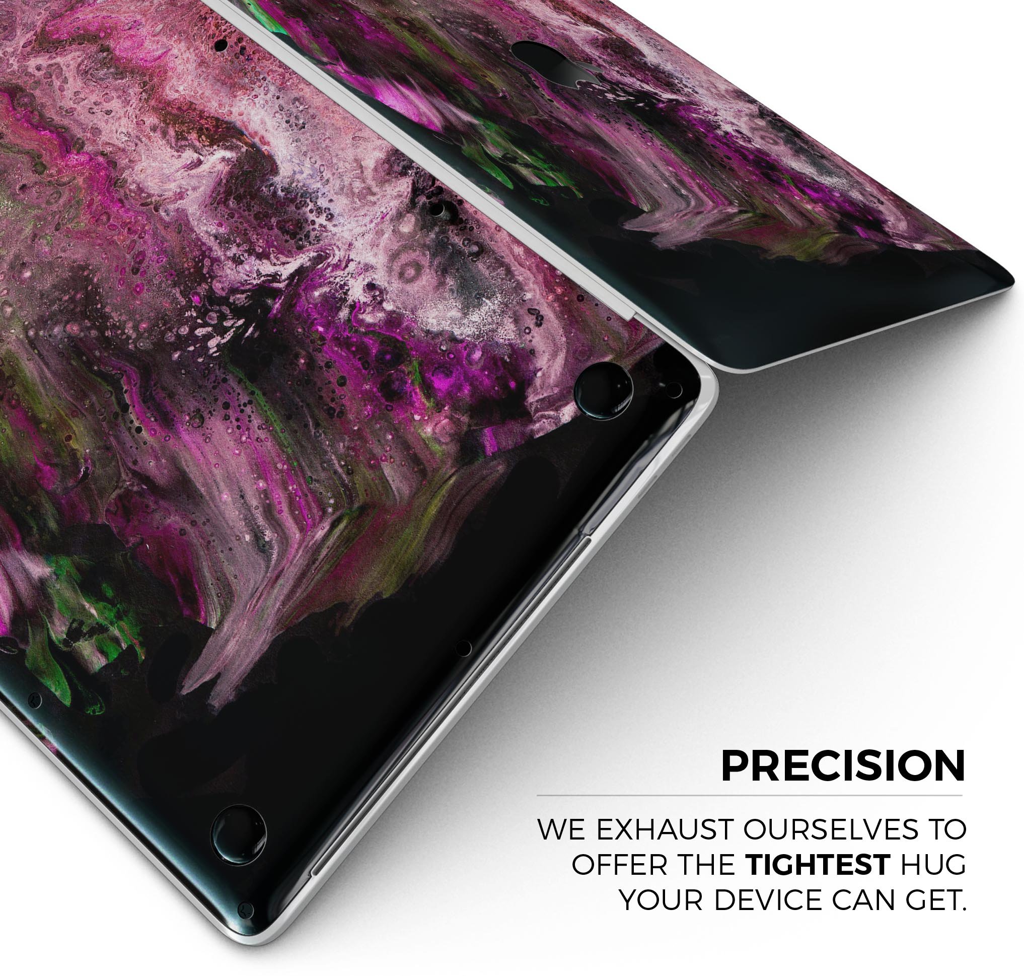 Liquid Abstract Paint V23 skin decal wrap kit for Apple MacBook, showcasing vibrant colors and a sleek design.